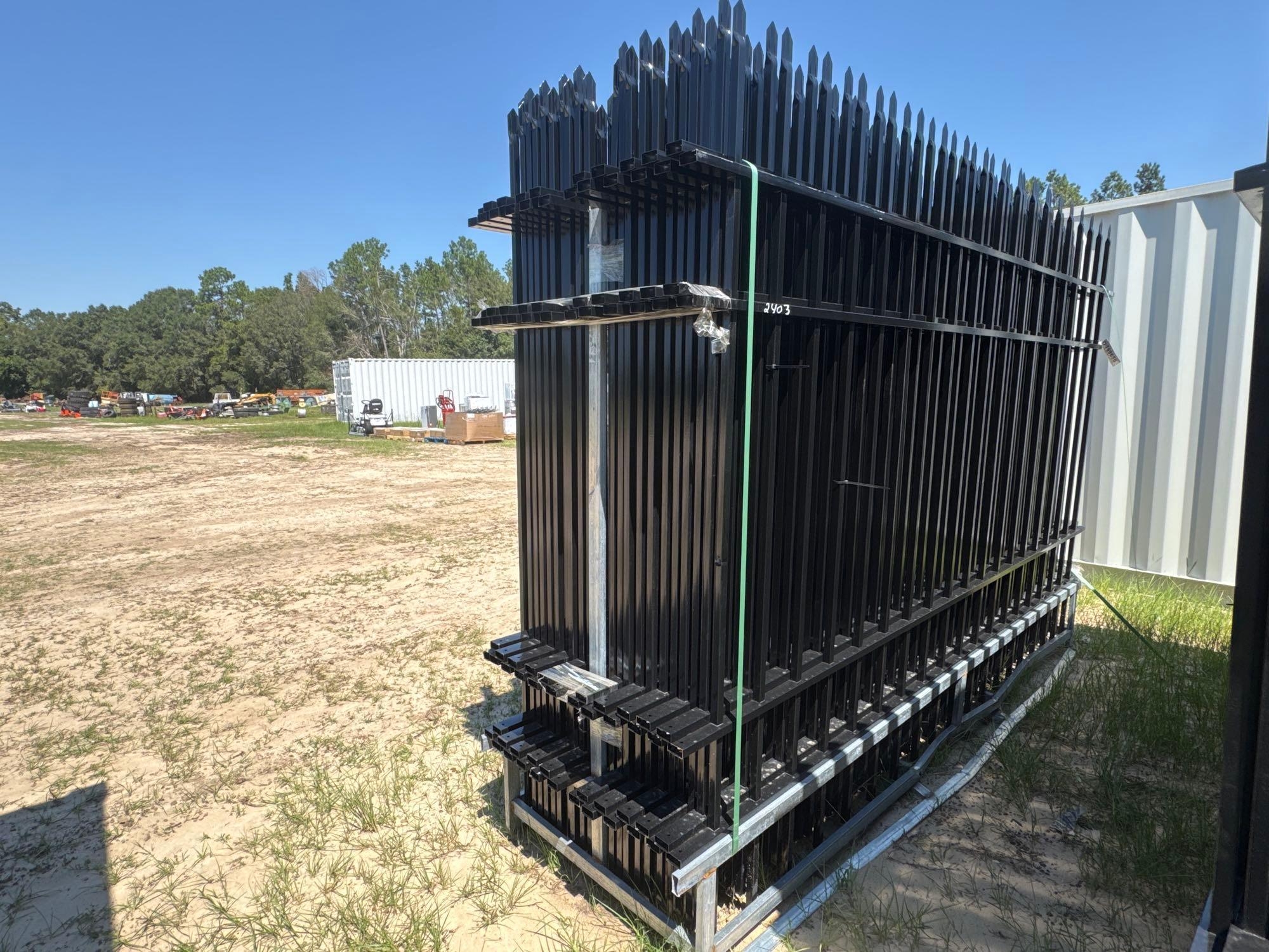 UNUSED HURRICANE 10' WROUGHT IRON SITE FENCE (A51248)
