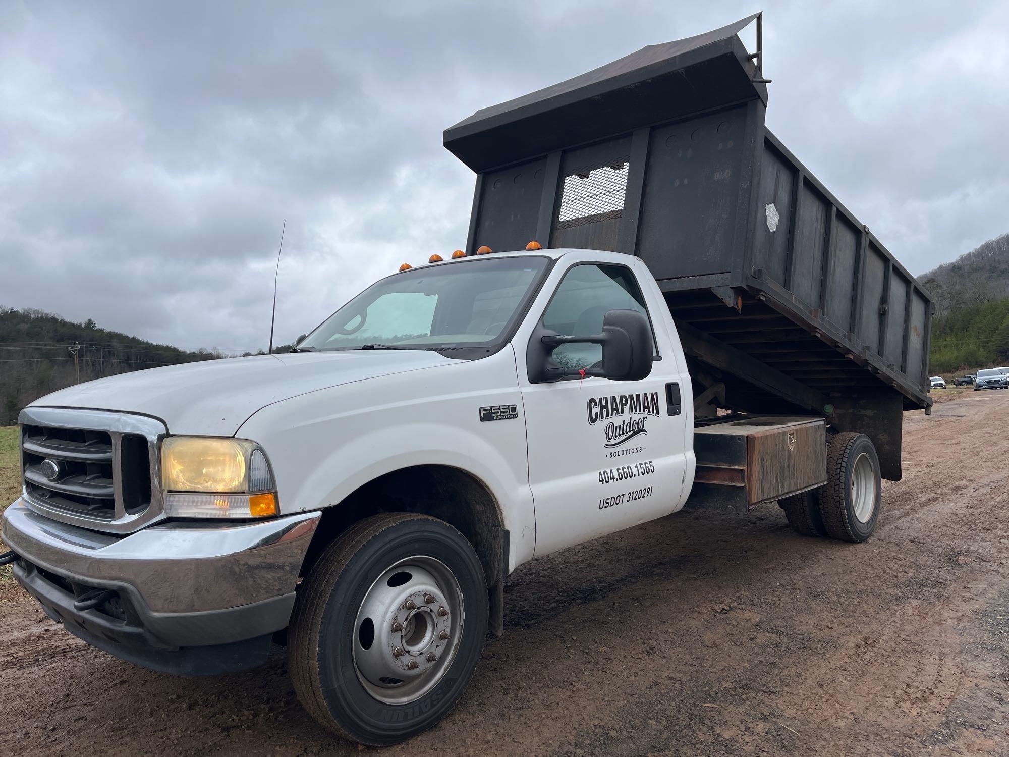 2002 Ford F-550 Dump Truck, VIN # 1FDAF56F32EC86522 (A57453)