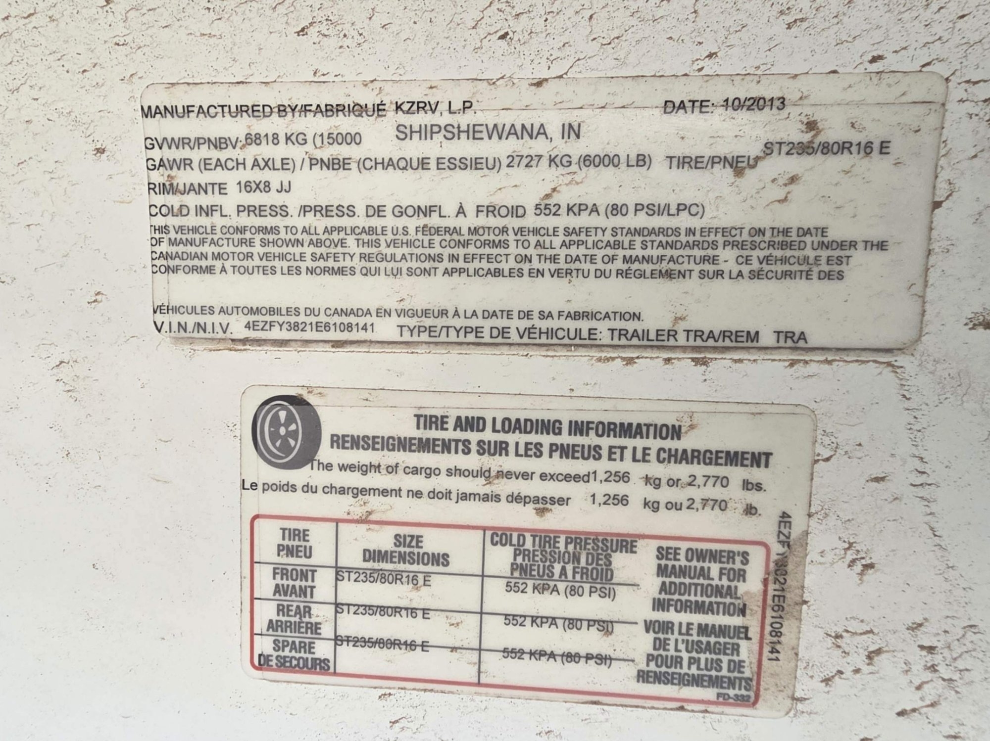 2014 K-Z RV STONERIDGE 38FT RV TRAILER (A58214)