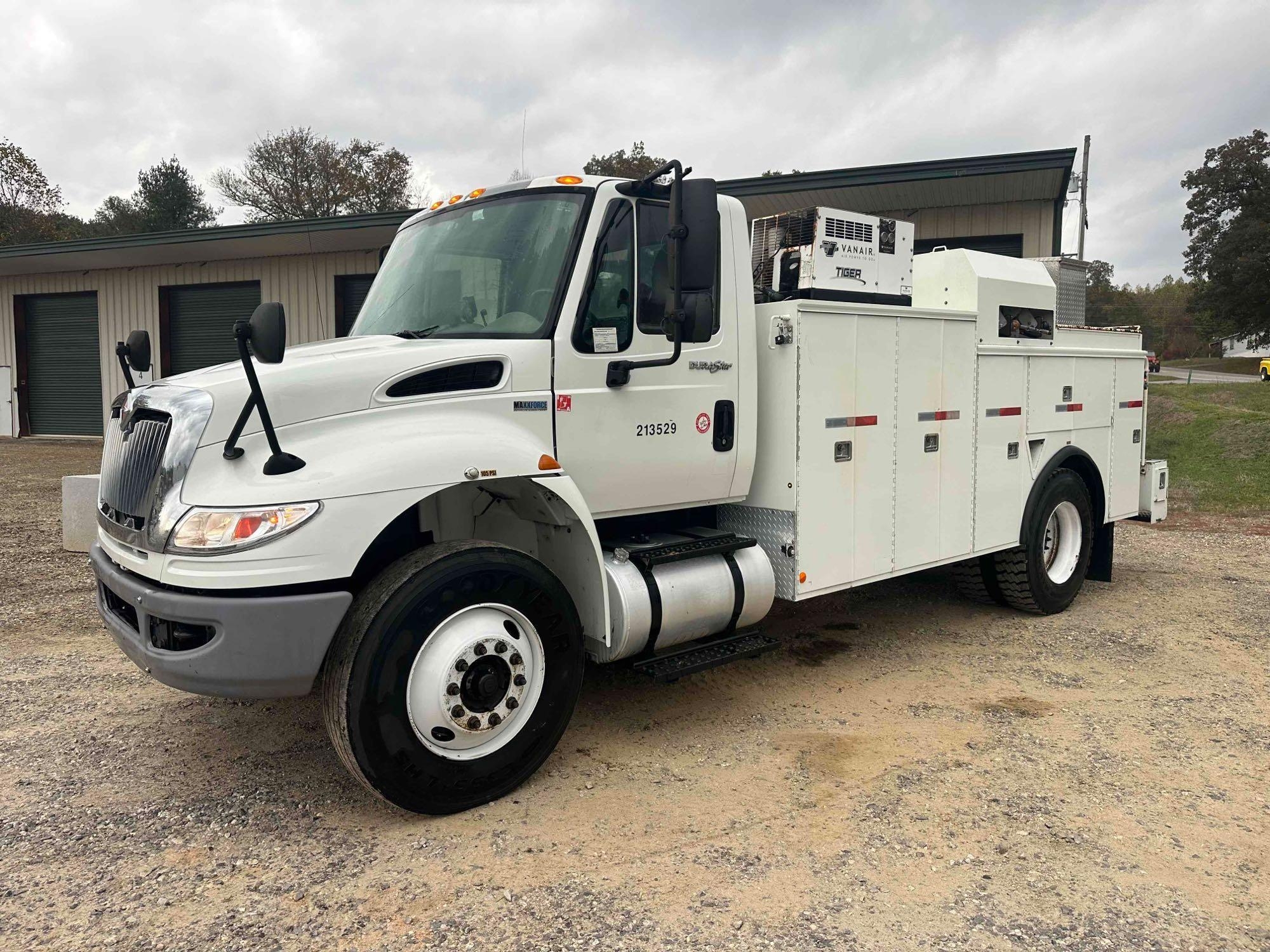 2013 International DuraStar 4400 Service Truck with Crane, VIN # 1HTMKAAN9DH353312 (A54865)
