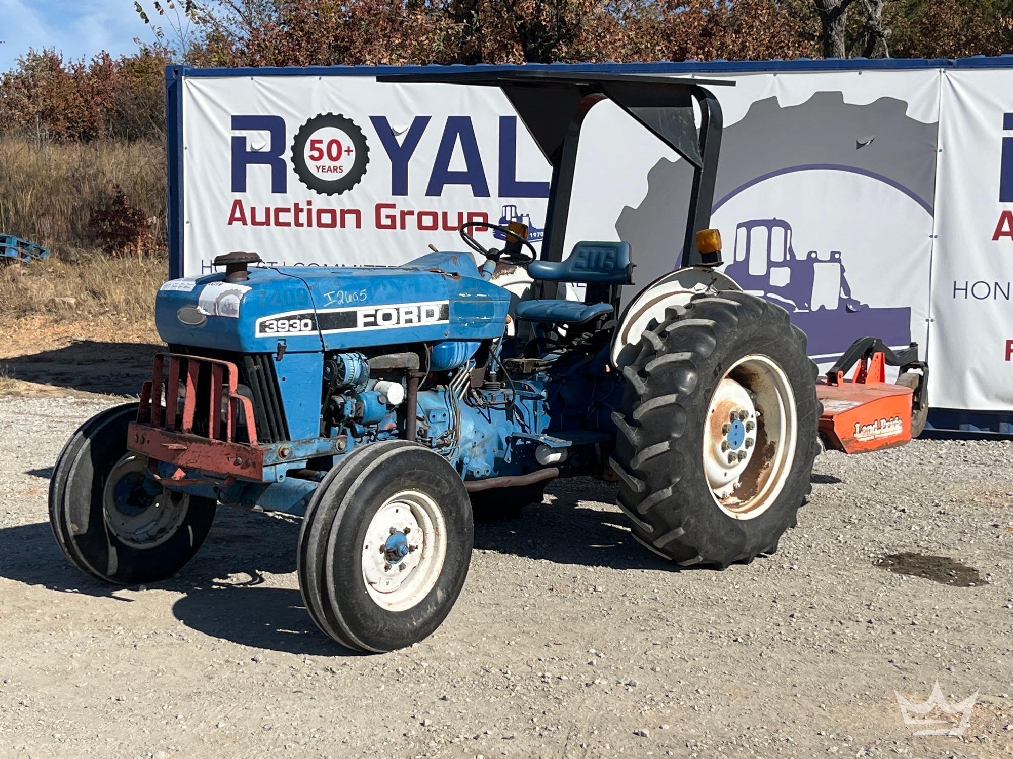 1995 Ford 3930 50HP Utility Tractor w/ Land Pride RCD1884 84in. Brush Cutter (A55973)