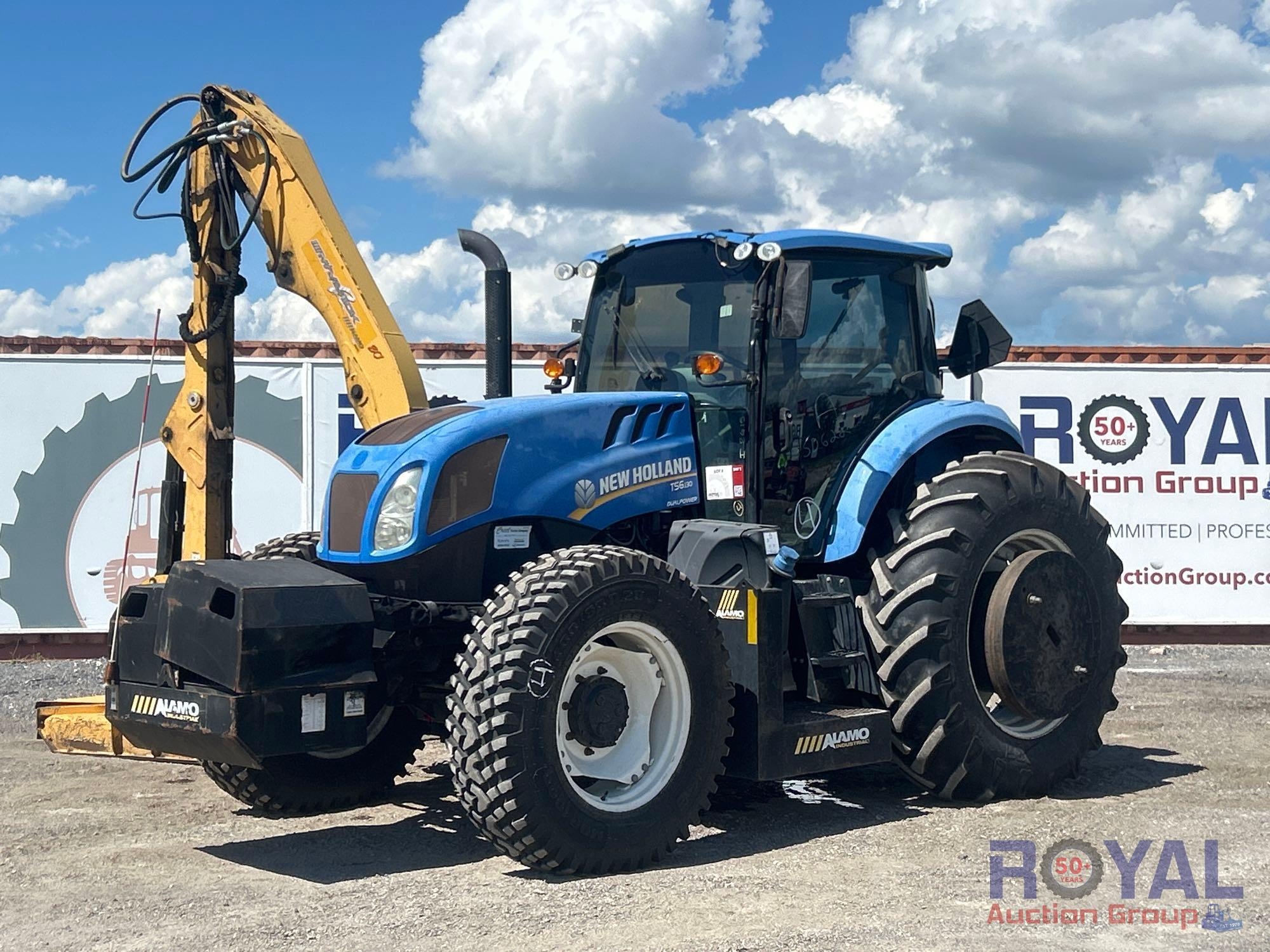 New Holland TS6.130 4WD 130HP Agricultural Tractor with Alamo Slope Mower (A55787)