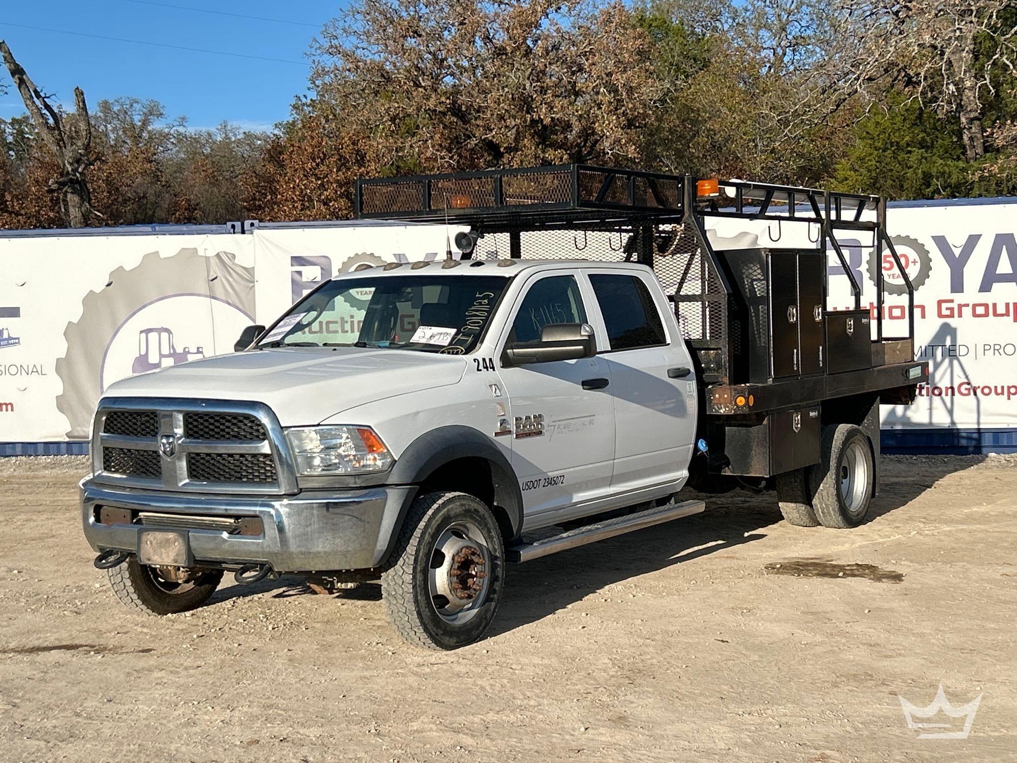 2018 Ram 5500 4x4 Crew Cab Flatbed Utility Truck (A55973)