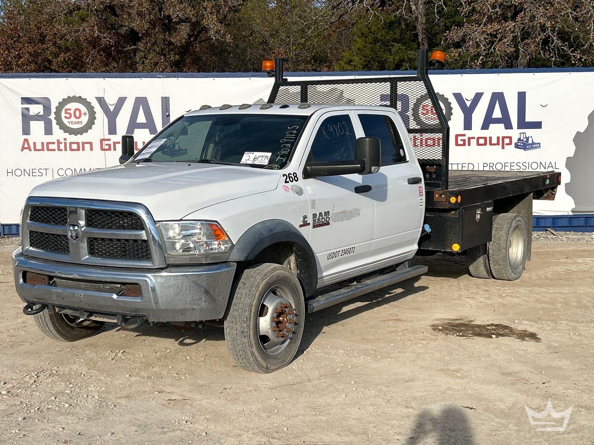 2018 Ram 5500 4x4 Crew Cab Flatbed Truck (A55973)