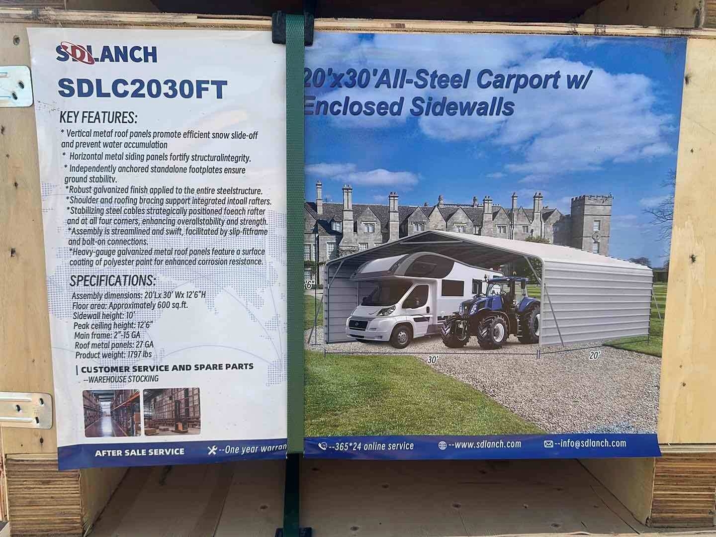 20X30 ALL STEEL CARPORT (A53843)