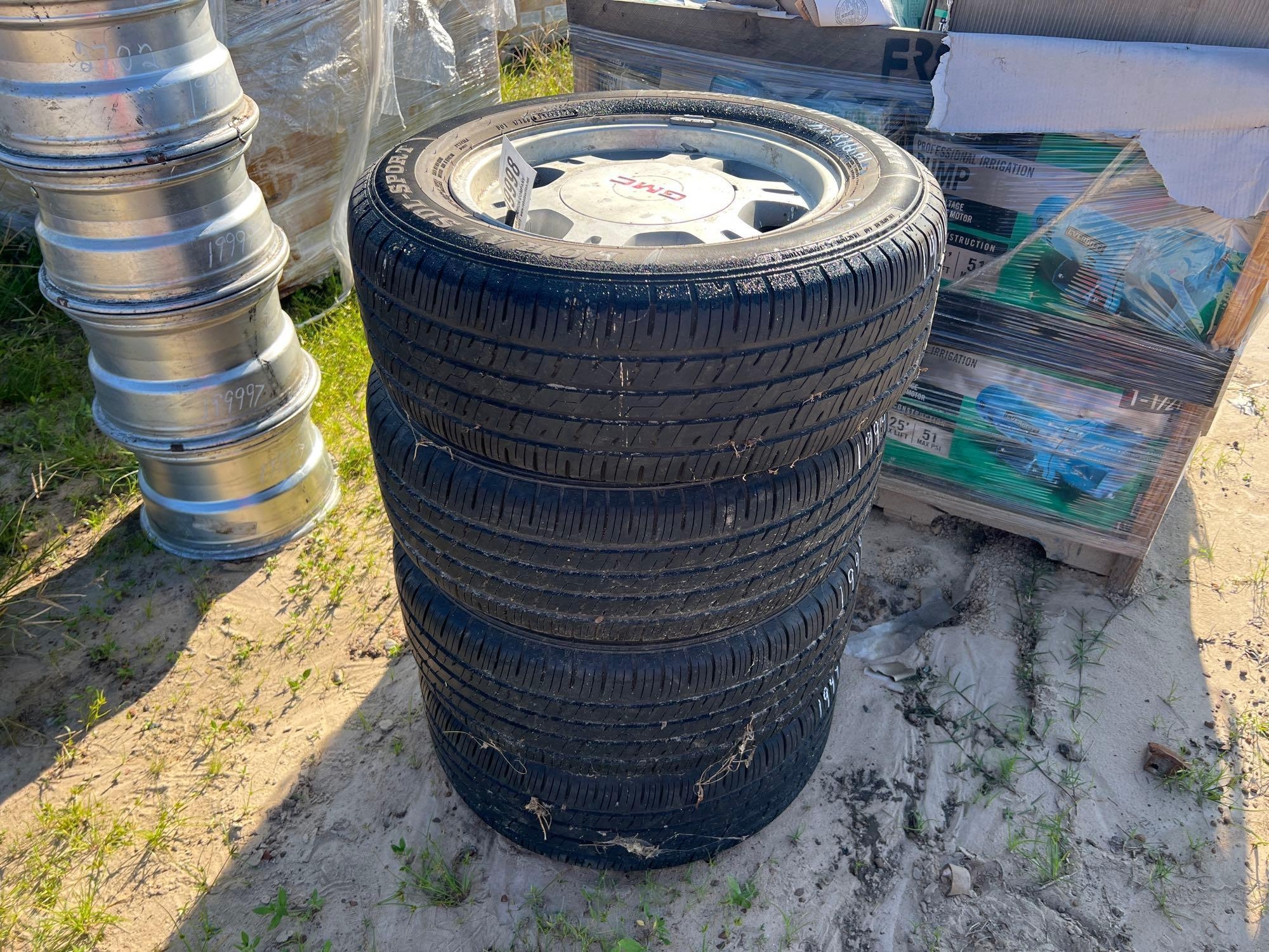 (4) 6 LUG GMC TIRES & WHEELS (A51248)