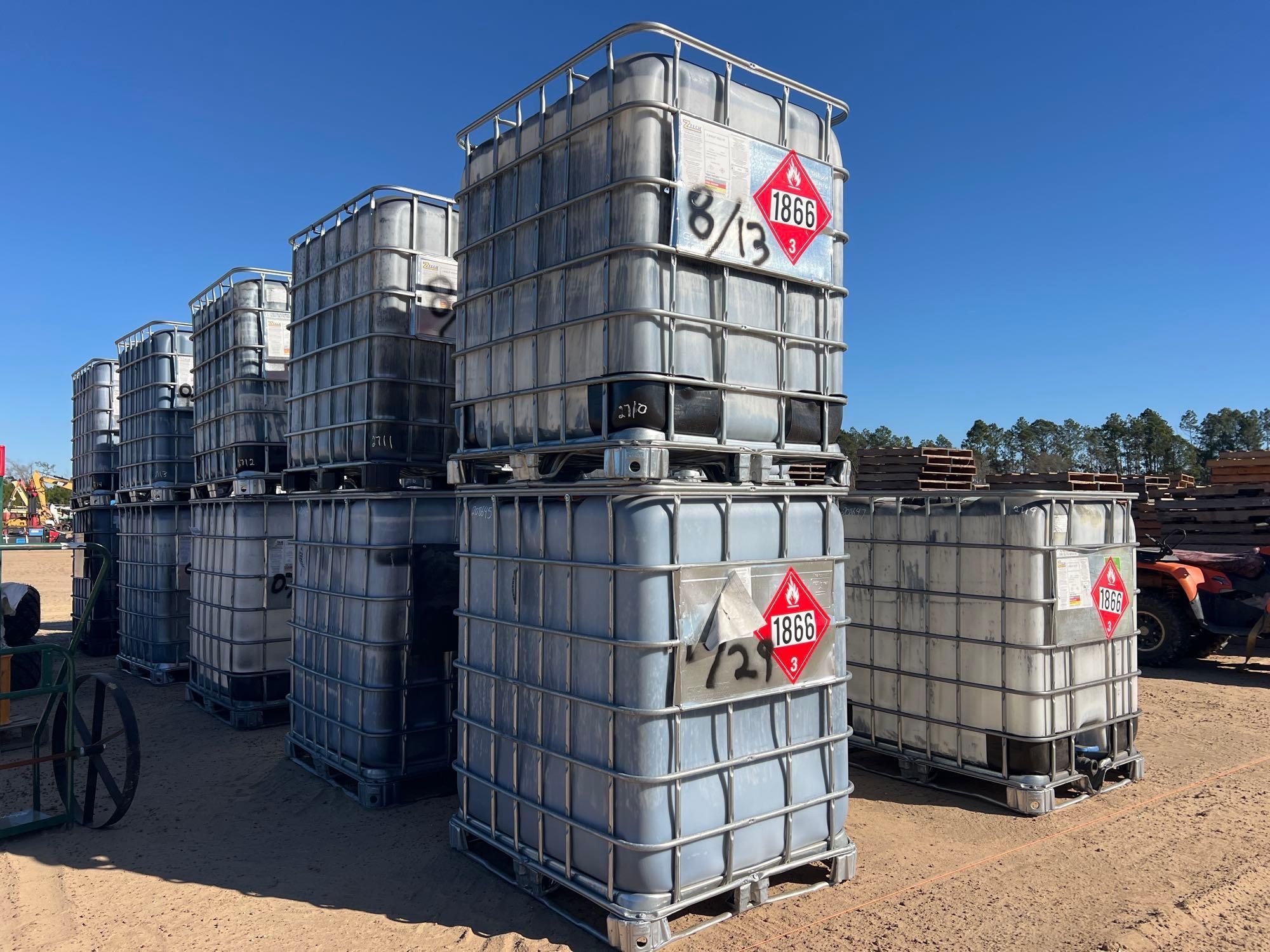 (1) 300 GALLON & (1) 330 GALLON POLY TOTES W/CAGES (A60432)