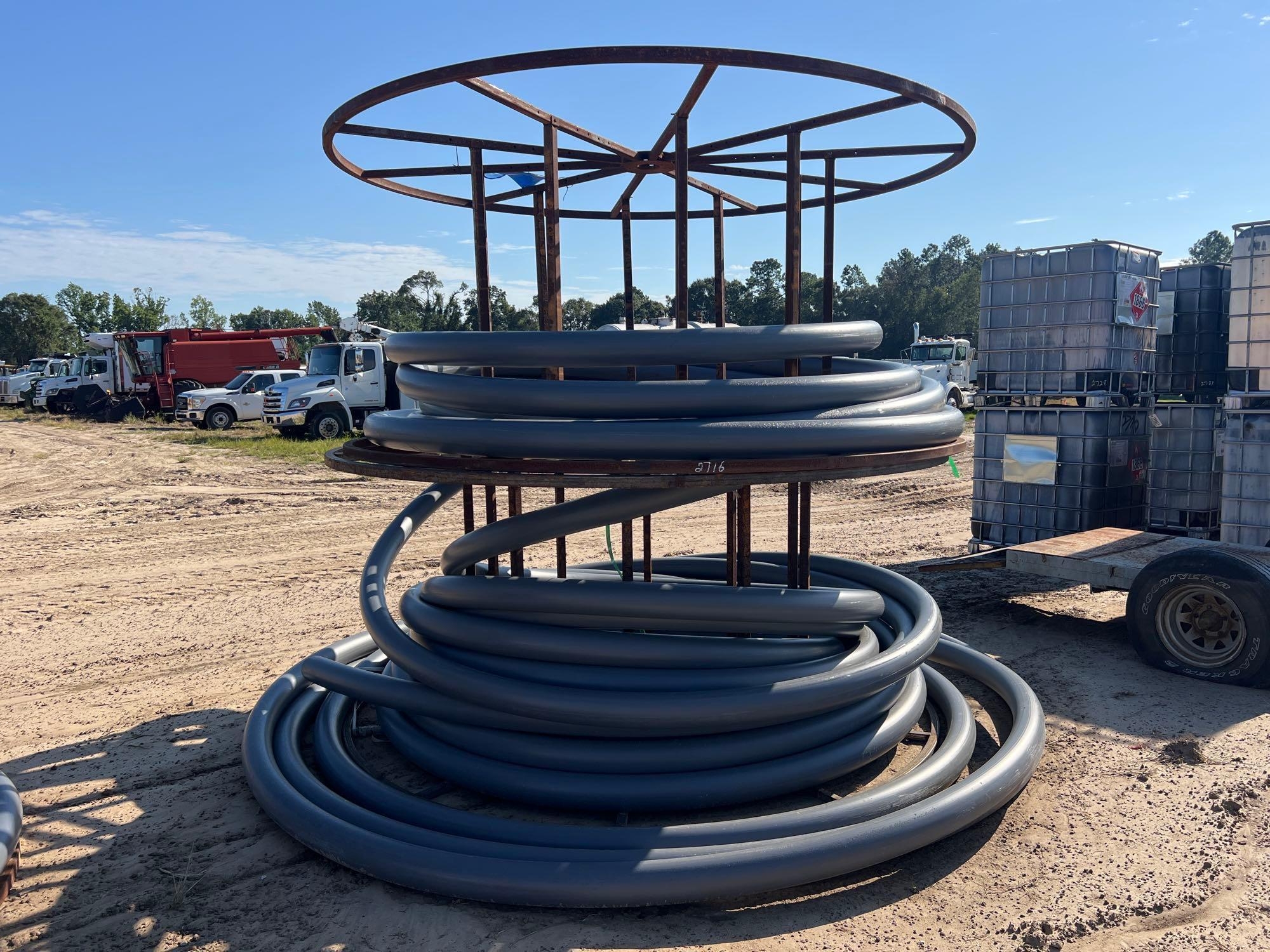 (2) METAL SPOOLS W/ SOME DURALINE 4" PVC PIPE (A51248)