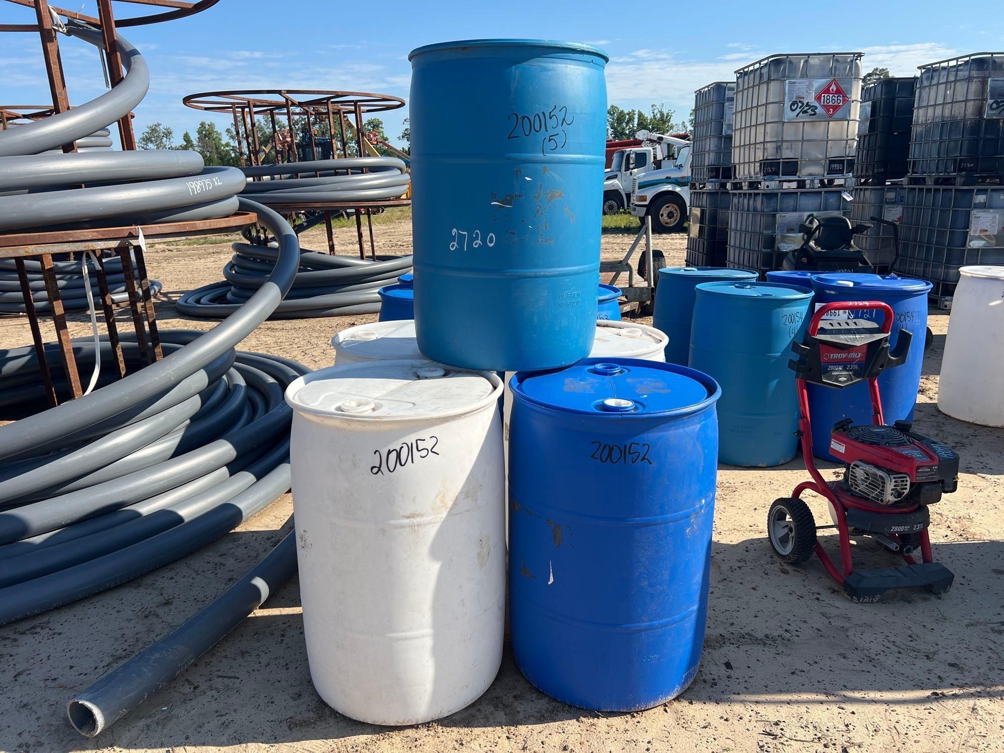 (5) 55 GALLON POLY DRUMS (A51248)