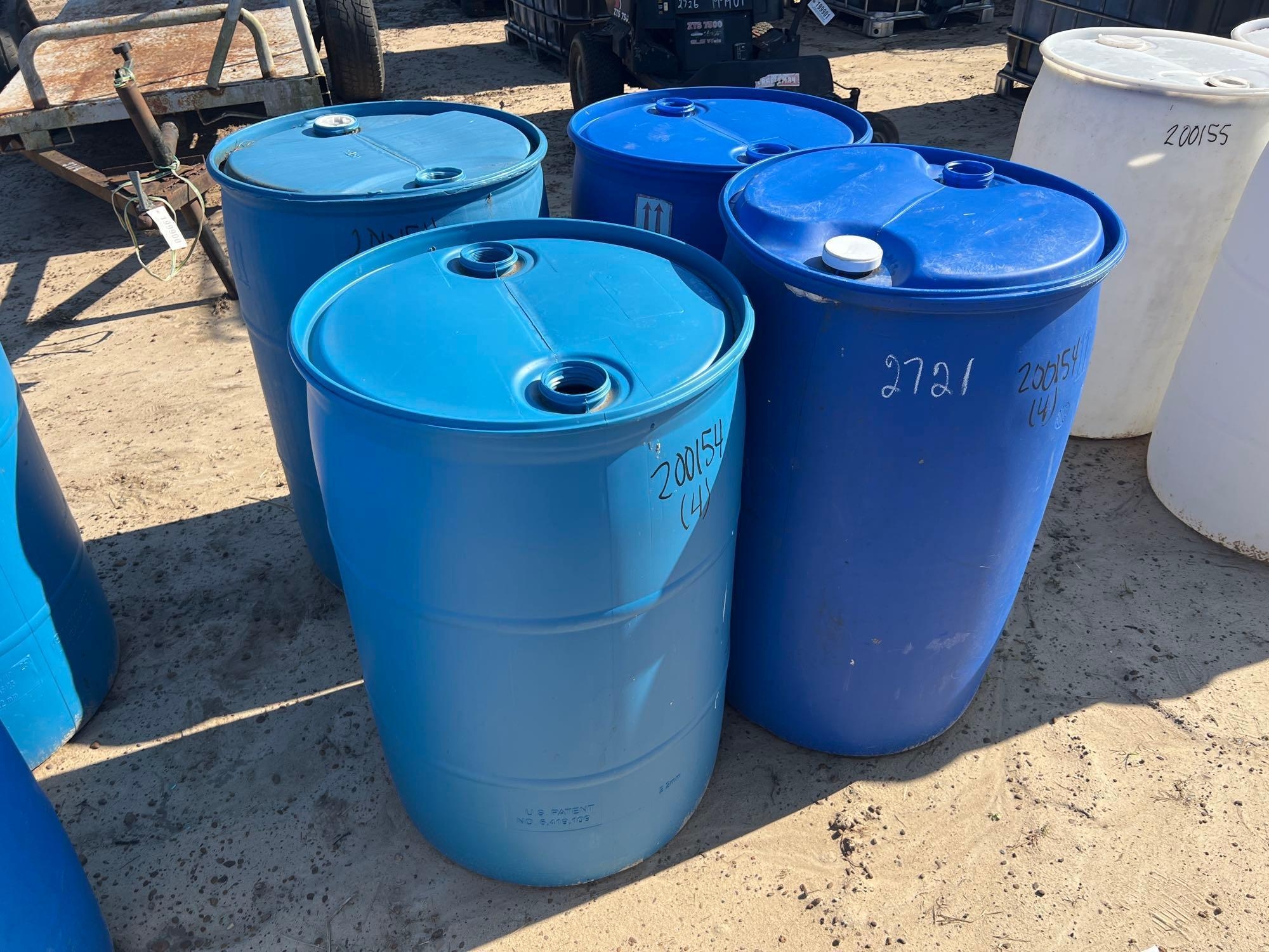 (4) 55 GALLON POLY DRUMS (A51248)