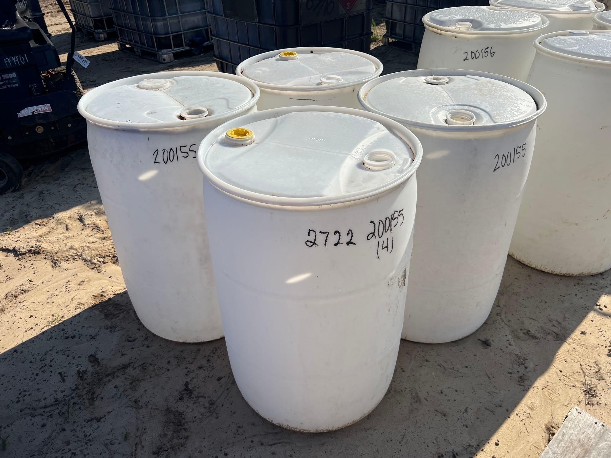 (4) 55 GALLON POLY DRUMS (A51248)