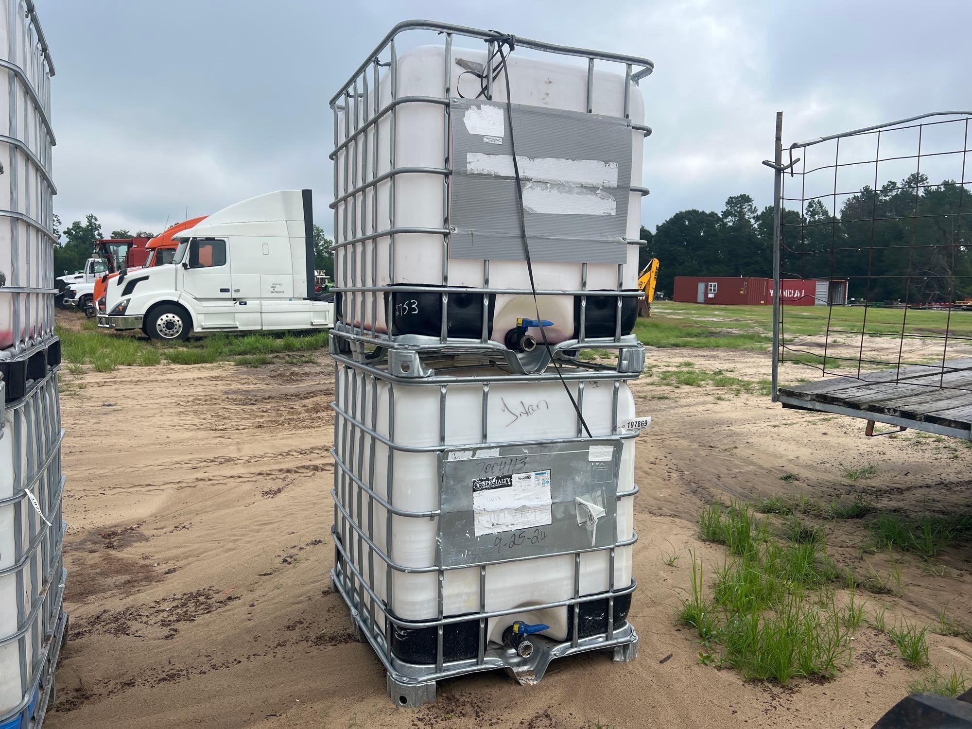 (2) 250 GALLON POLY TOTES W/ CAGES (A51244)