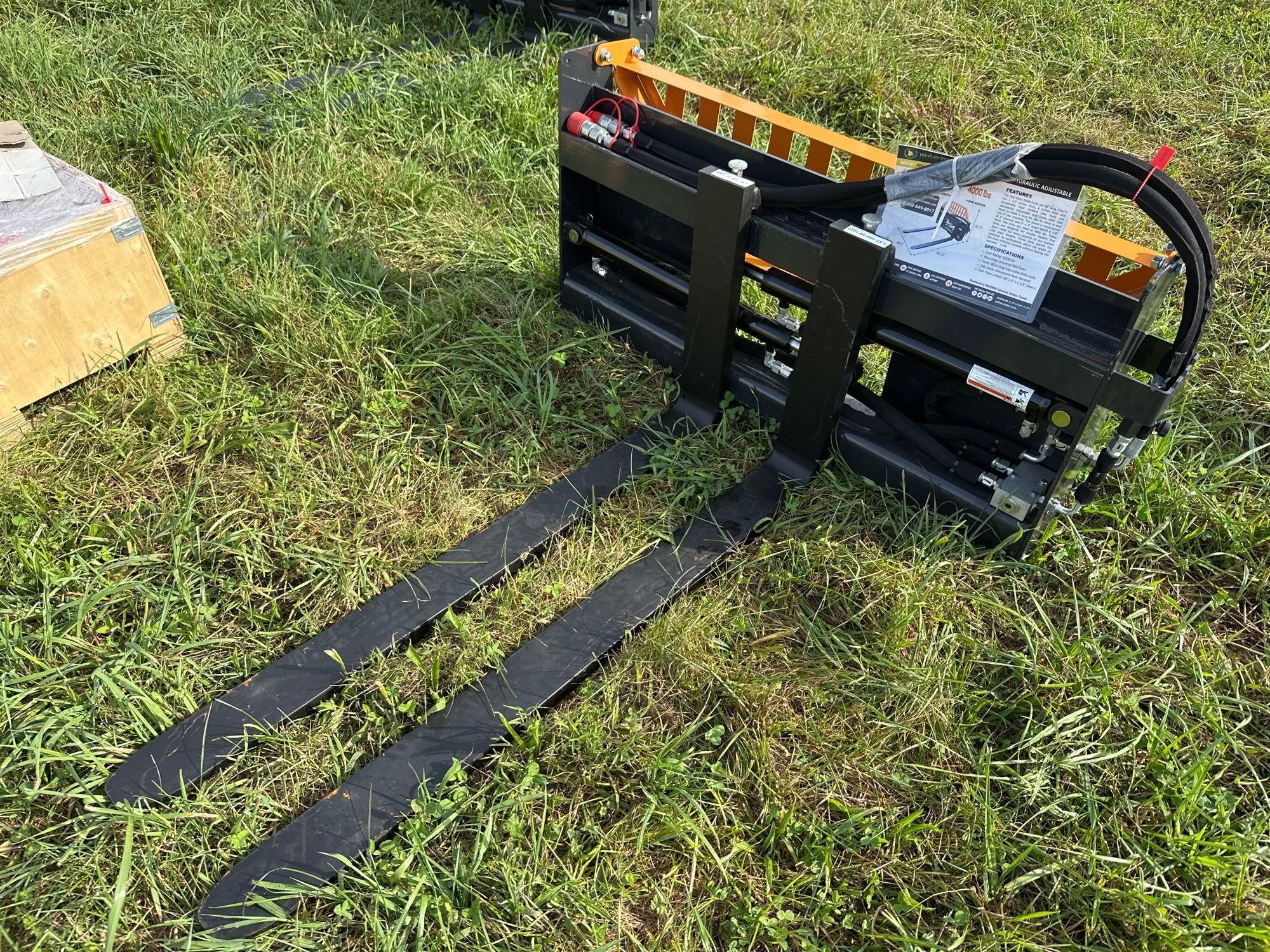 2025 New/Unused Wolverine Hydraulic Skid Steer Pallet Forks (A51573)