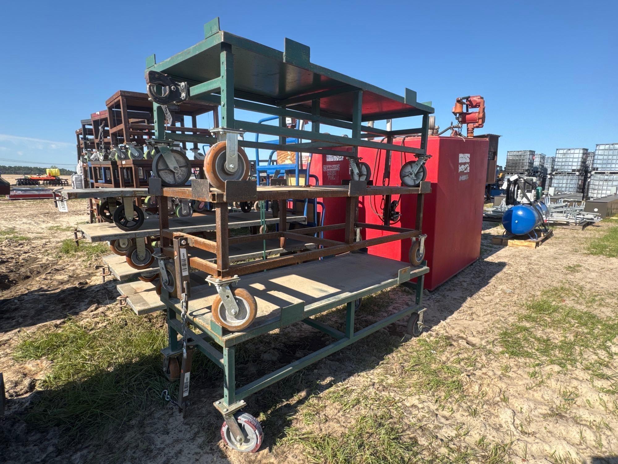 (4) STEEL CARTS W/ WHEELS (A51248)