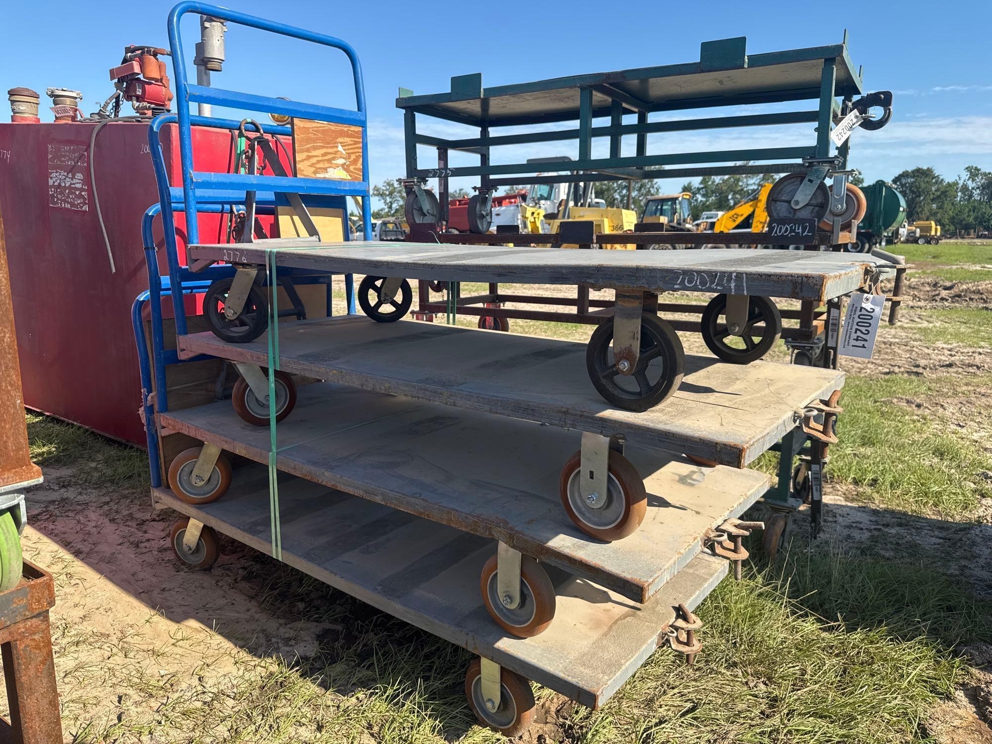 (4) STEEL CARTS W/ WHEELS (A51248)
