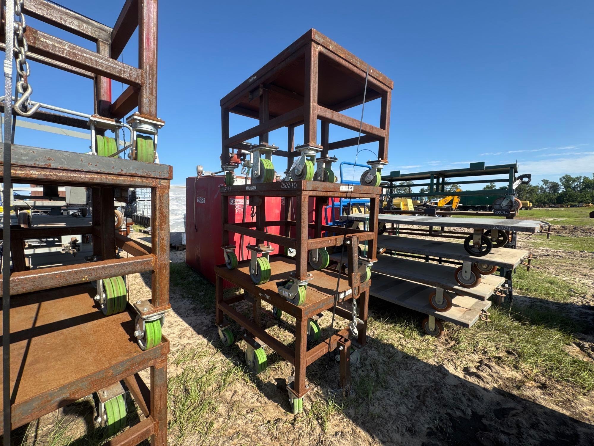 (3) STEEL CARTS W/ WHEELS (A51248)