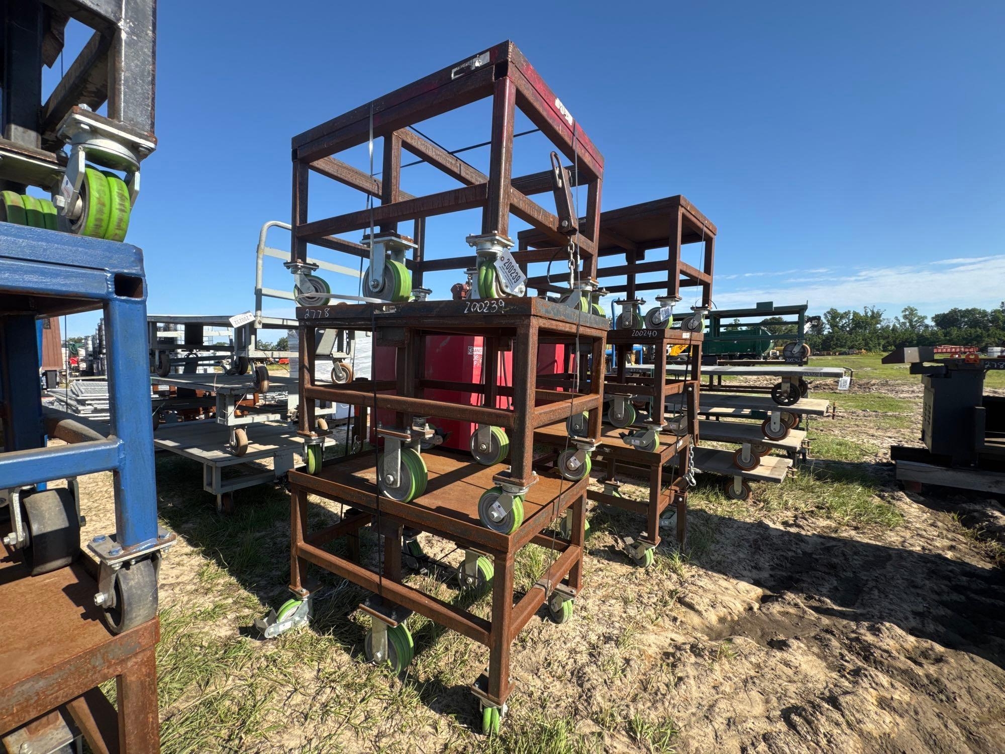 (3) STEEL CARTS W/ WHEELS (A51248)