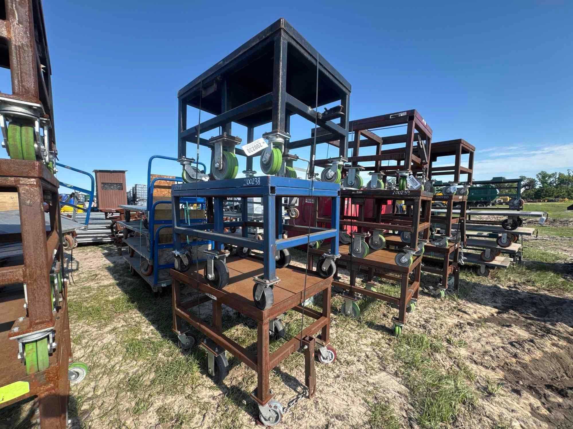(3) STEEL CARTS W/ WHEELS (A51248)
