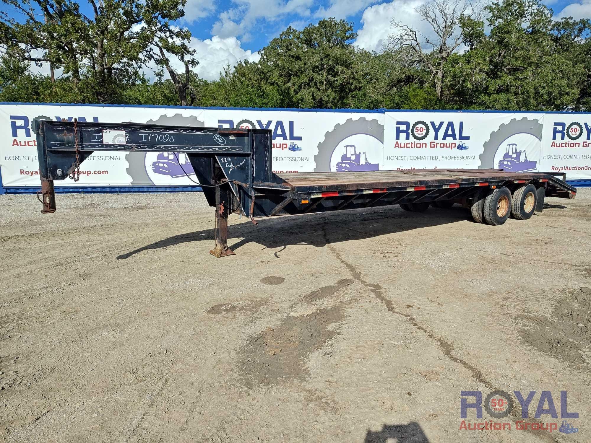 22ft T/A Gooseneck Flatbed Equipment Trailer (A52377)
