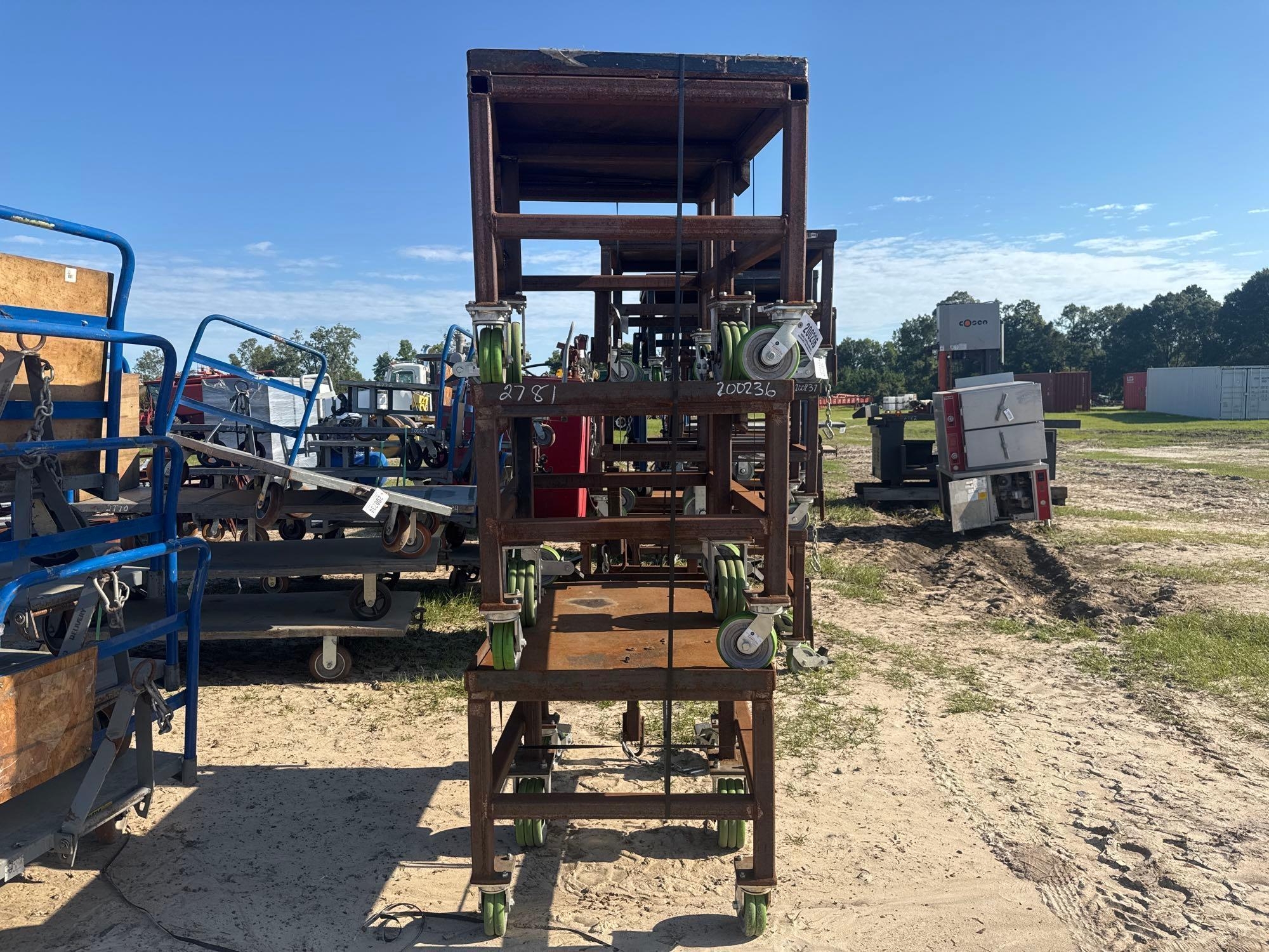 (3) STEEL CARTS W/ WHEELS (A51248)