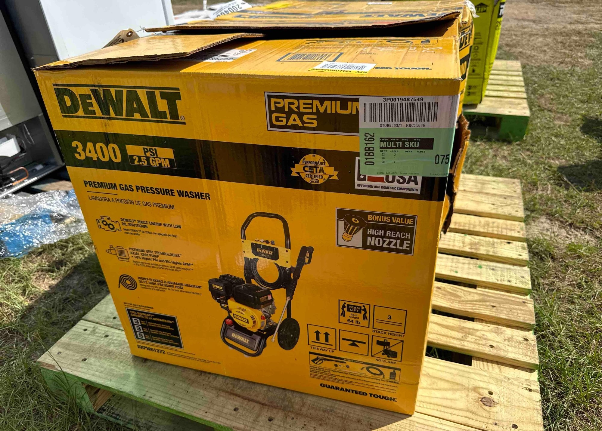 DEWALT 3400 PSI GAS PRESSURE WASHER (A51248)