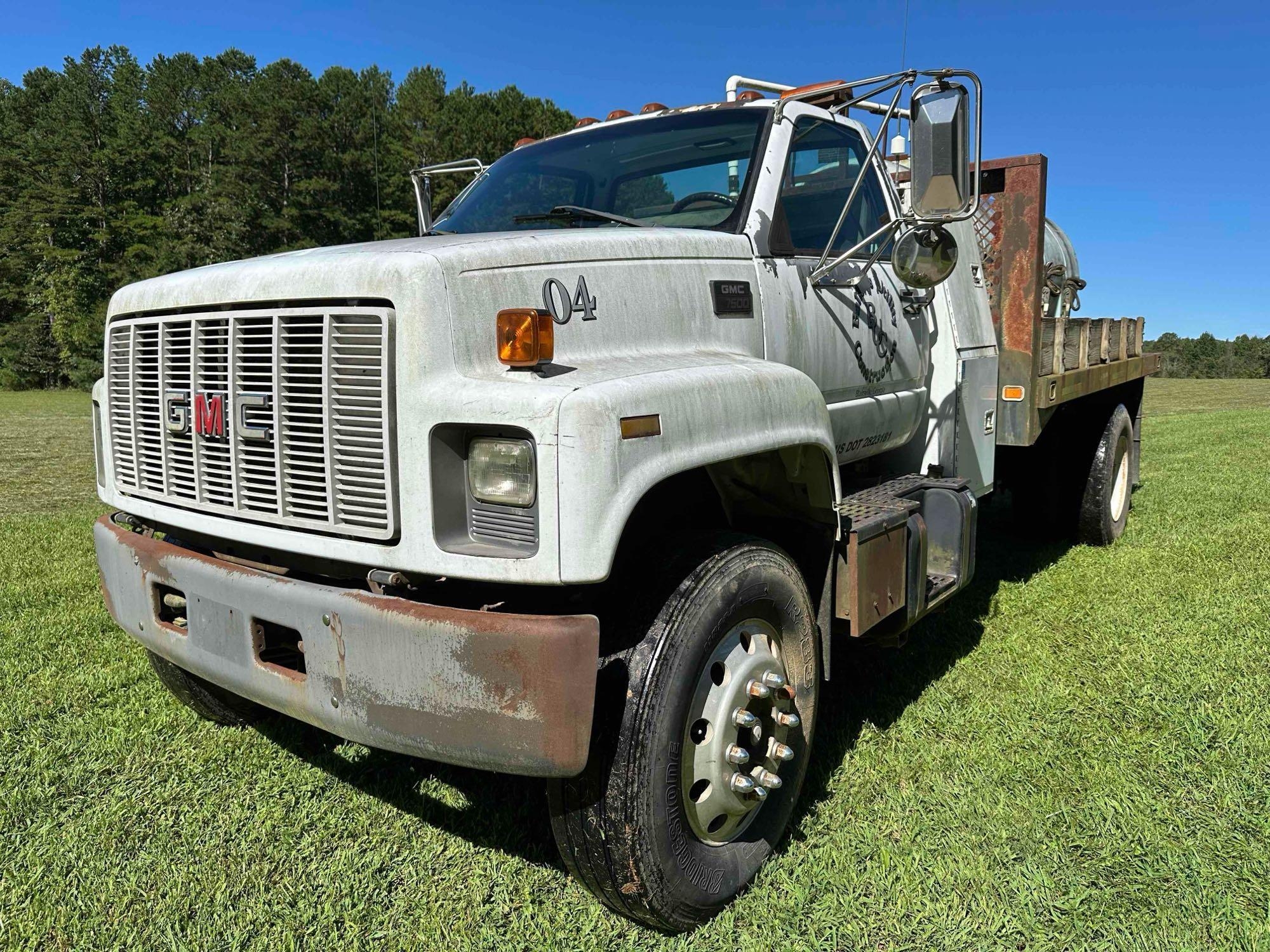 2000 GMC C7500 Flatbed Truck, VIN # 1GDM7H1C4YJ505285 (A51572)