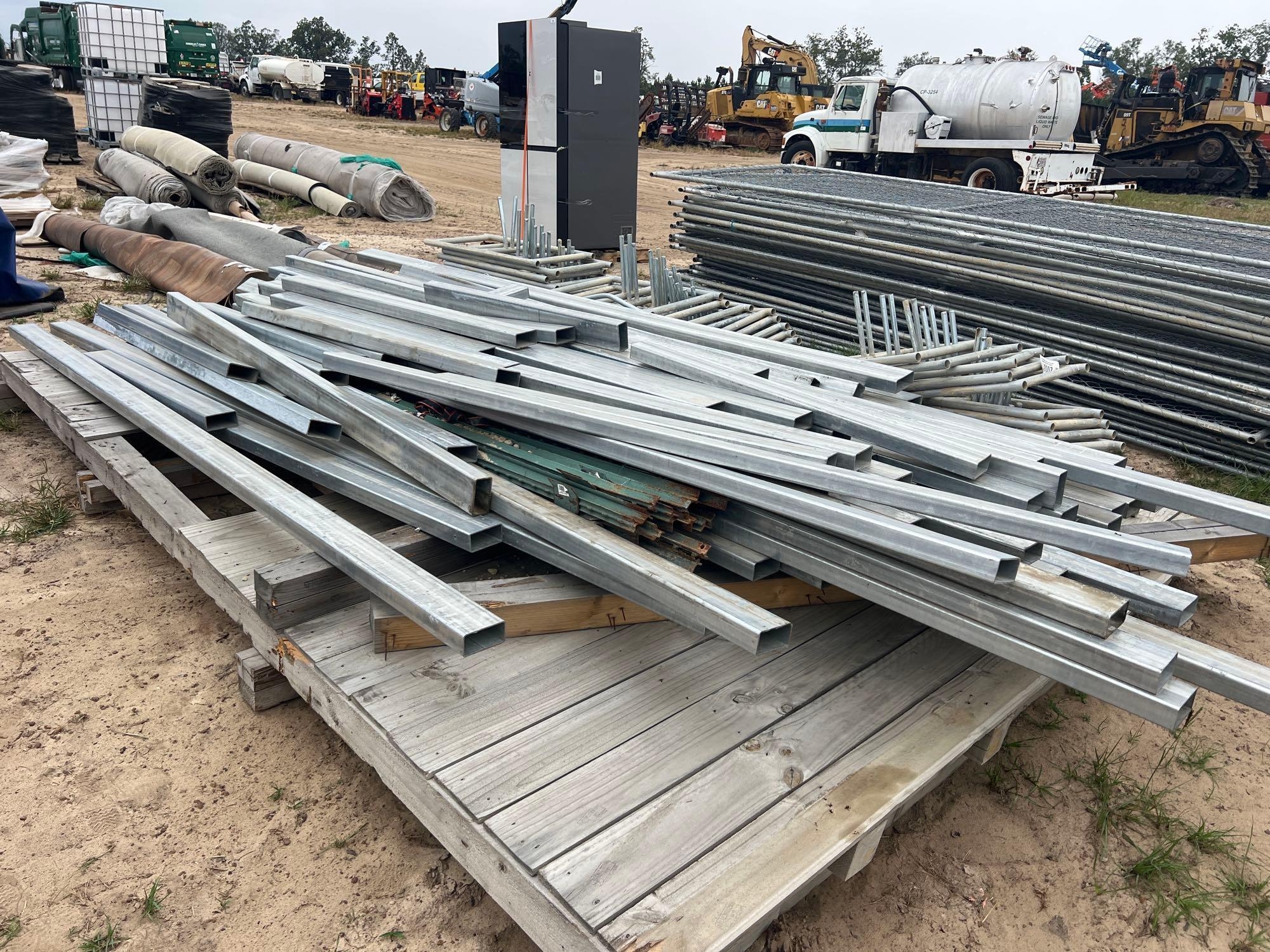 PALLET OF 2" X 4" STEEL TUBING & SITE PANELS (A54757)