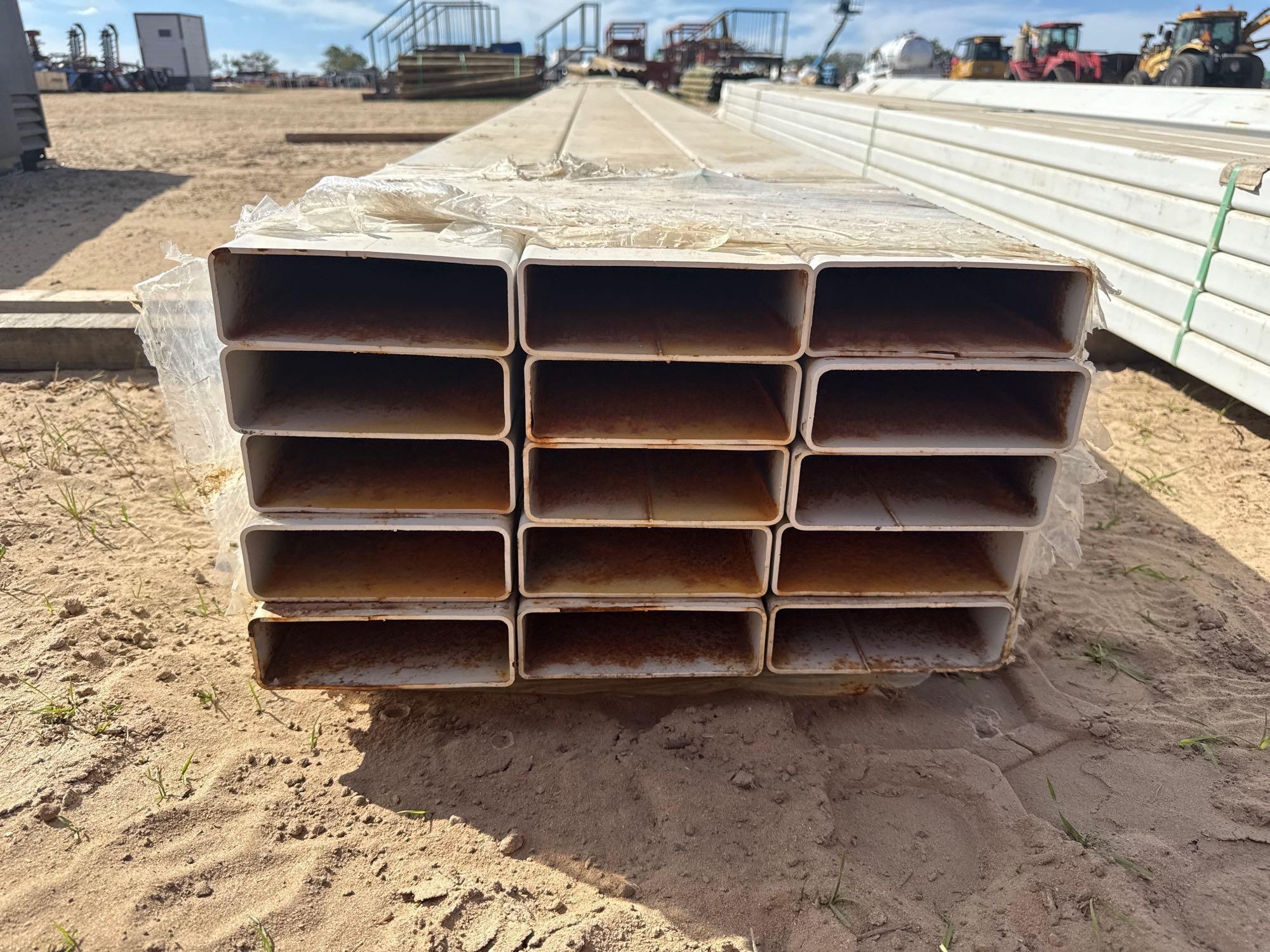 (APPROX 15) 2" X 6" X 20'- 3/8" THICK METAL TUBING (A54757)