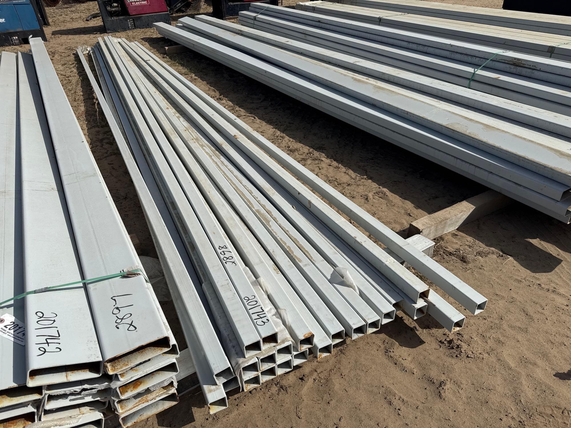 (APPROX 23) 2" X 2" X 20'- 3/8" THICK METAL TUBING (A54757)
