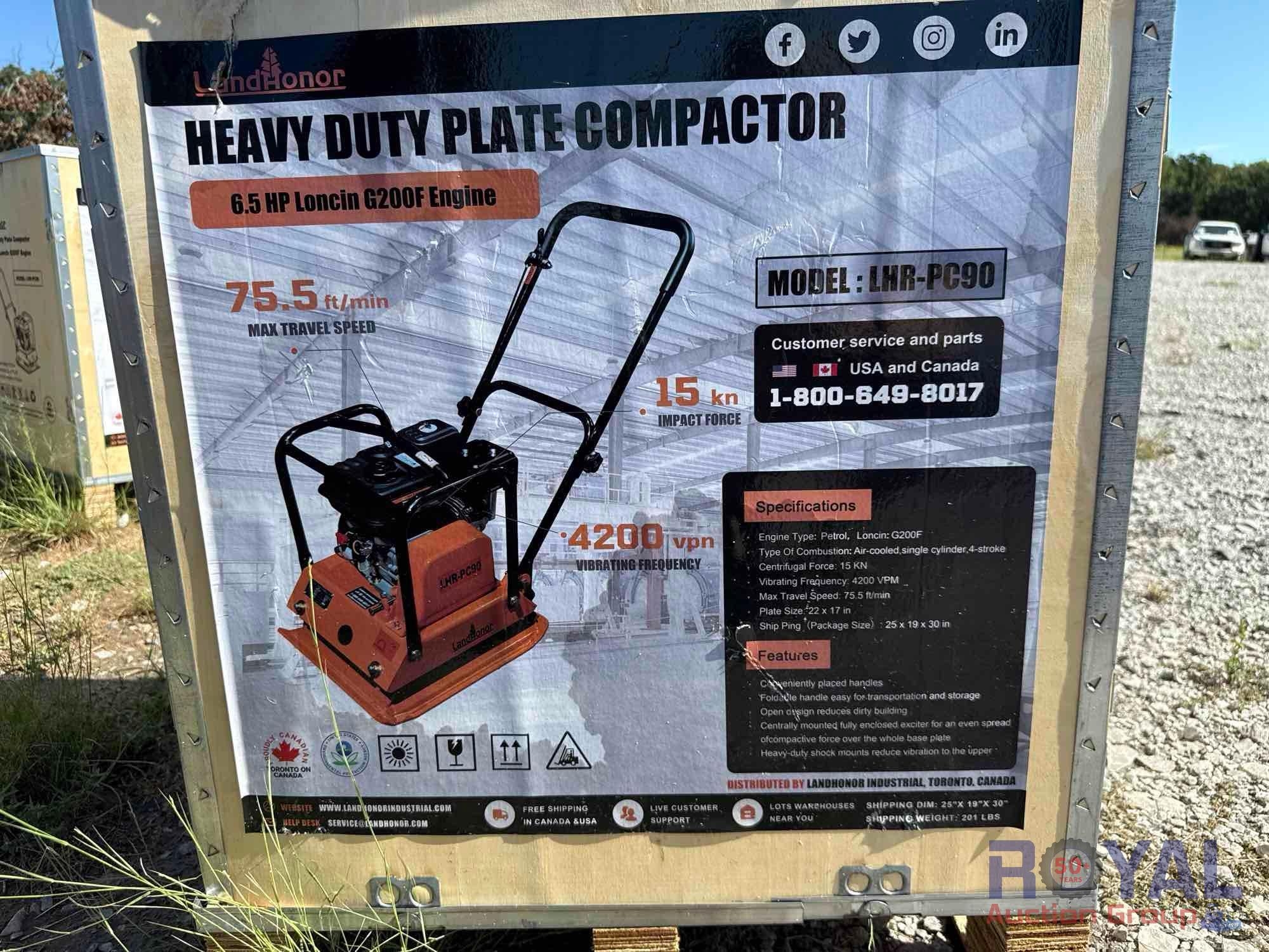 2025 LandHonor LHR-PC90 Heavy Duty Plate Compactor (A52378)