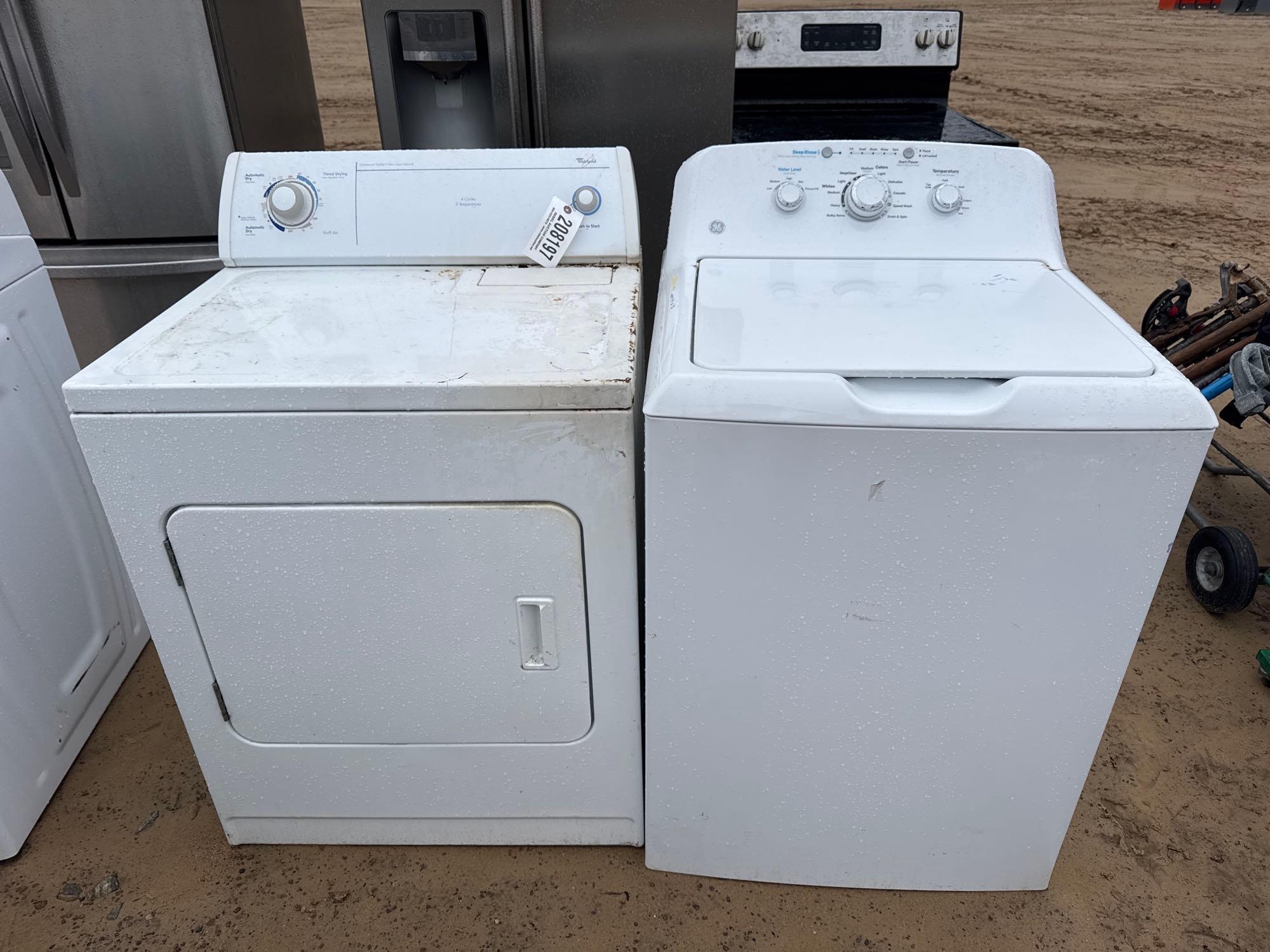 WHIRLPOOL DRYER & GE WASHING MACHINE (A58376)