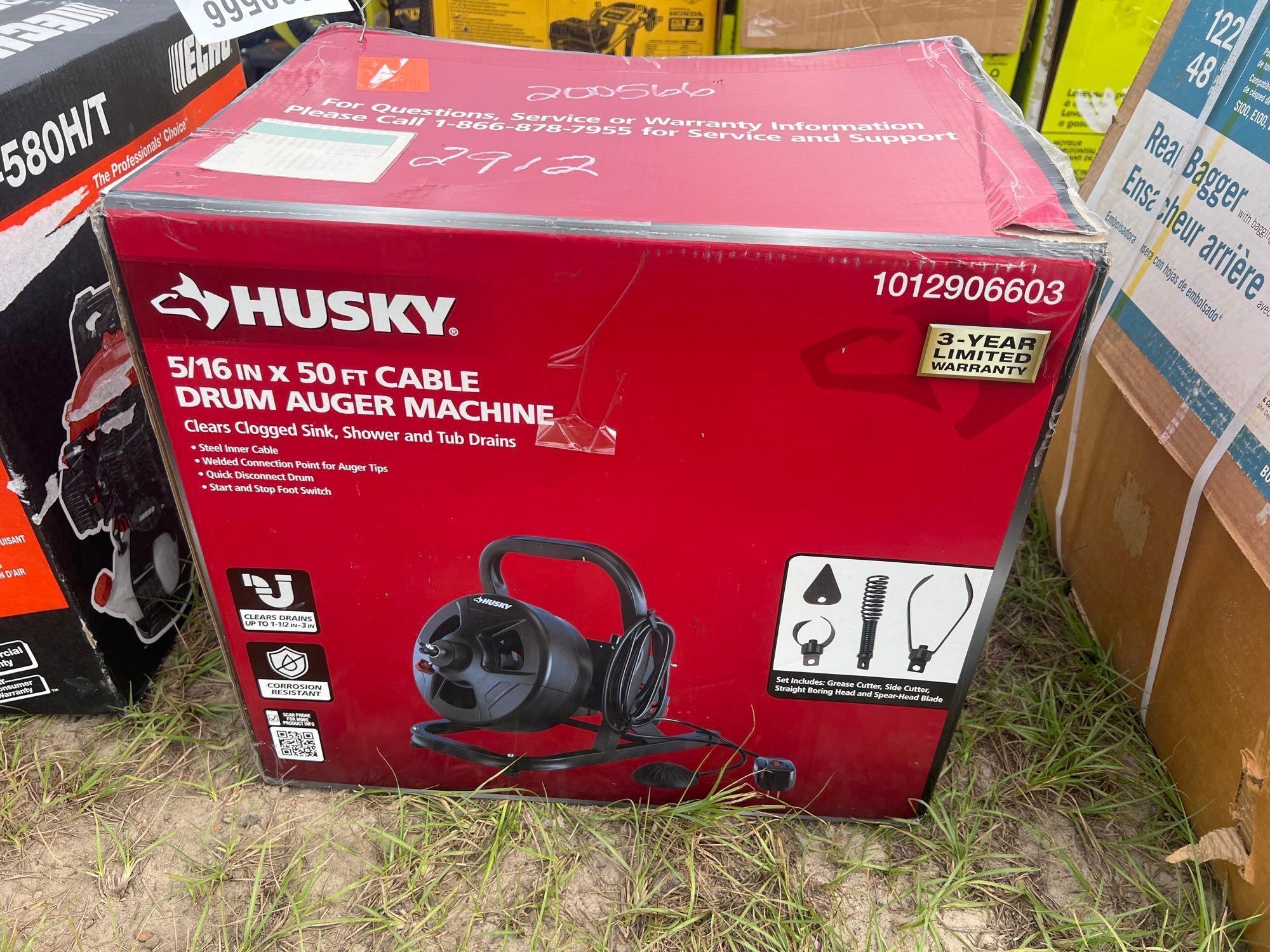 HUSKEY 5/16" X 50' CABLE DRUM AUGER MACHINE (A51248)