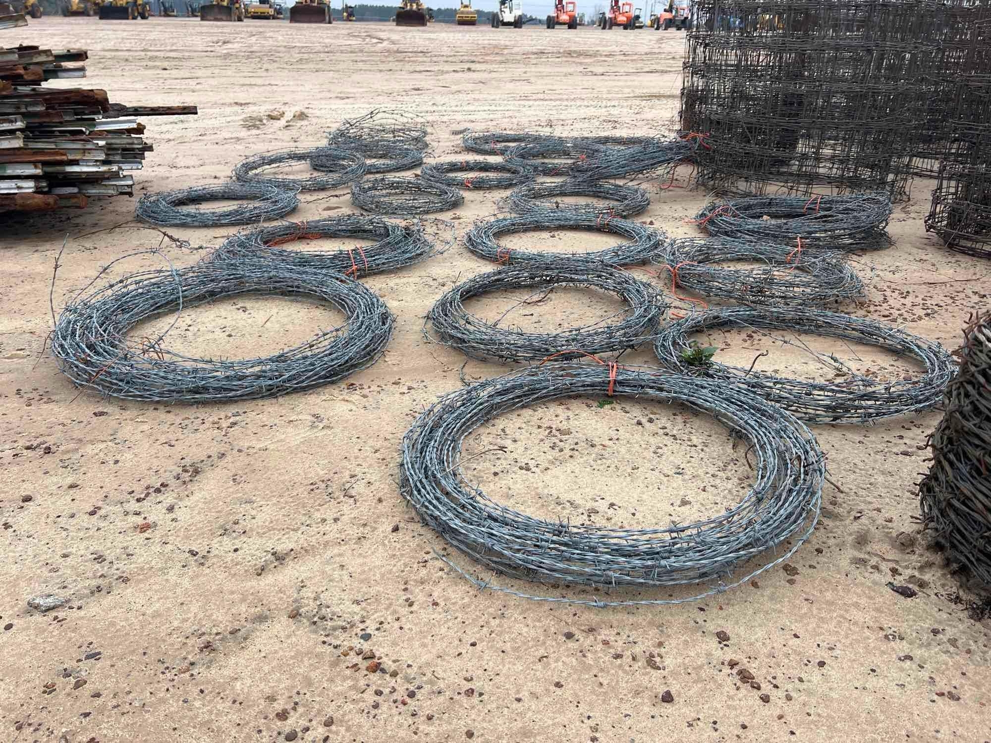 APPROX (20) PARTIAL ROLLS OF BARBED WIRE (A58376)