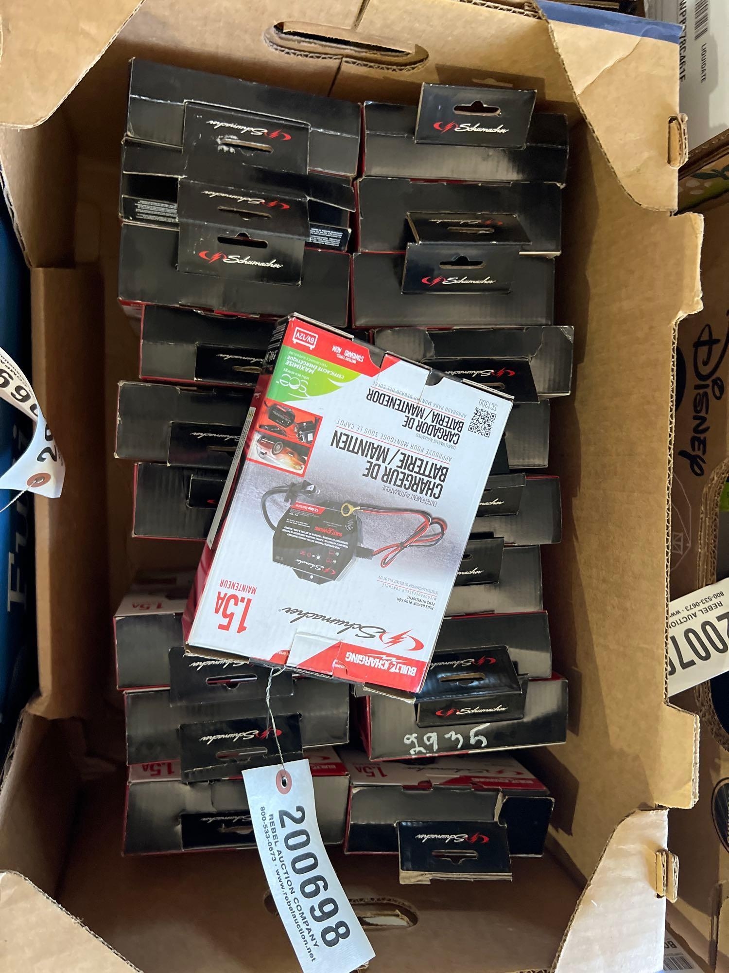 BOX OF SCHUMACHER 1.5A BATTERY CHARGERS (A51248)