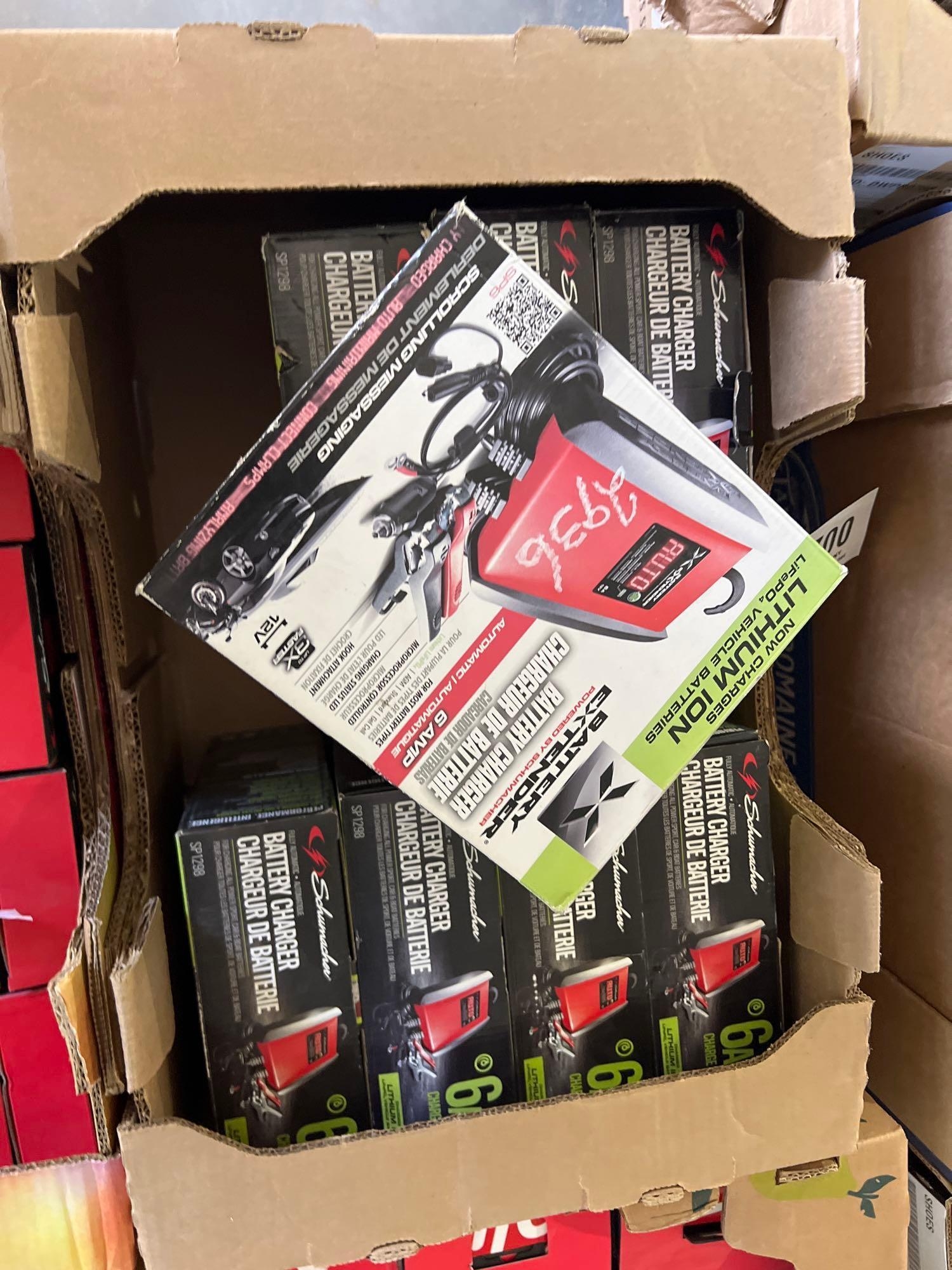 BOX OF SCHUMACHER 6A BATTERY CHARGERS (A51248)