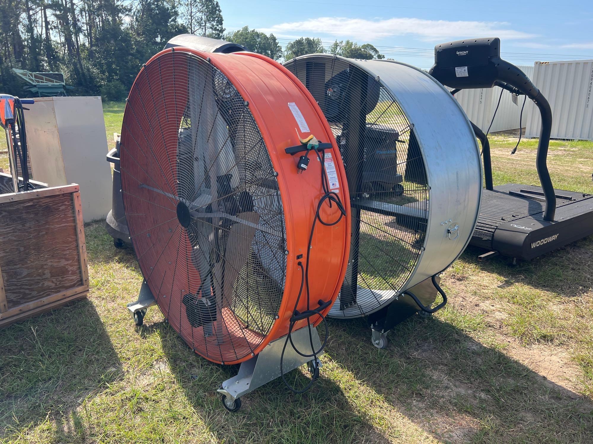(2) 60" BELT DRIVE ELECTRIC SHOP FANS (A51248)