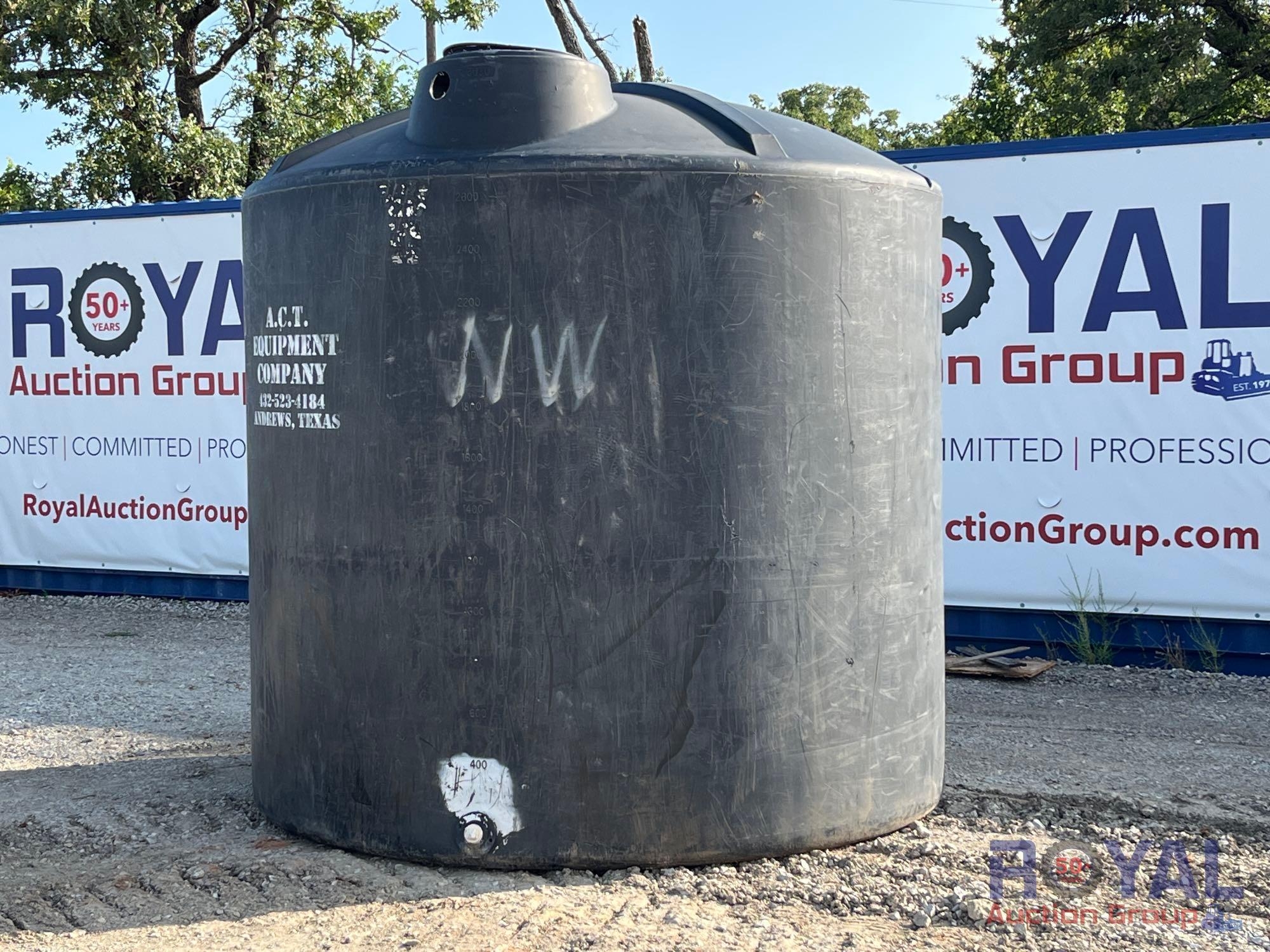 3000 Gallon Black Poly Water Tank (A49461)