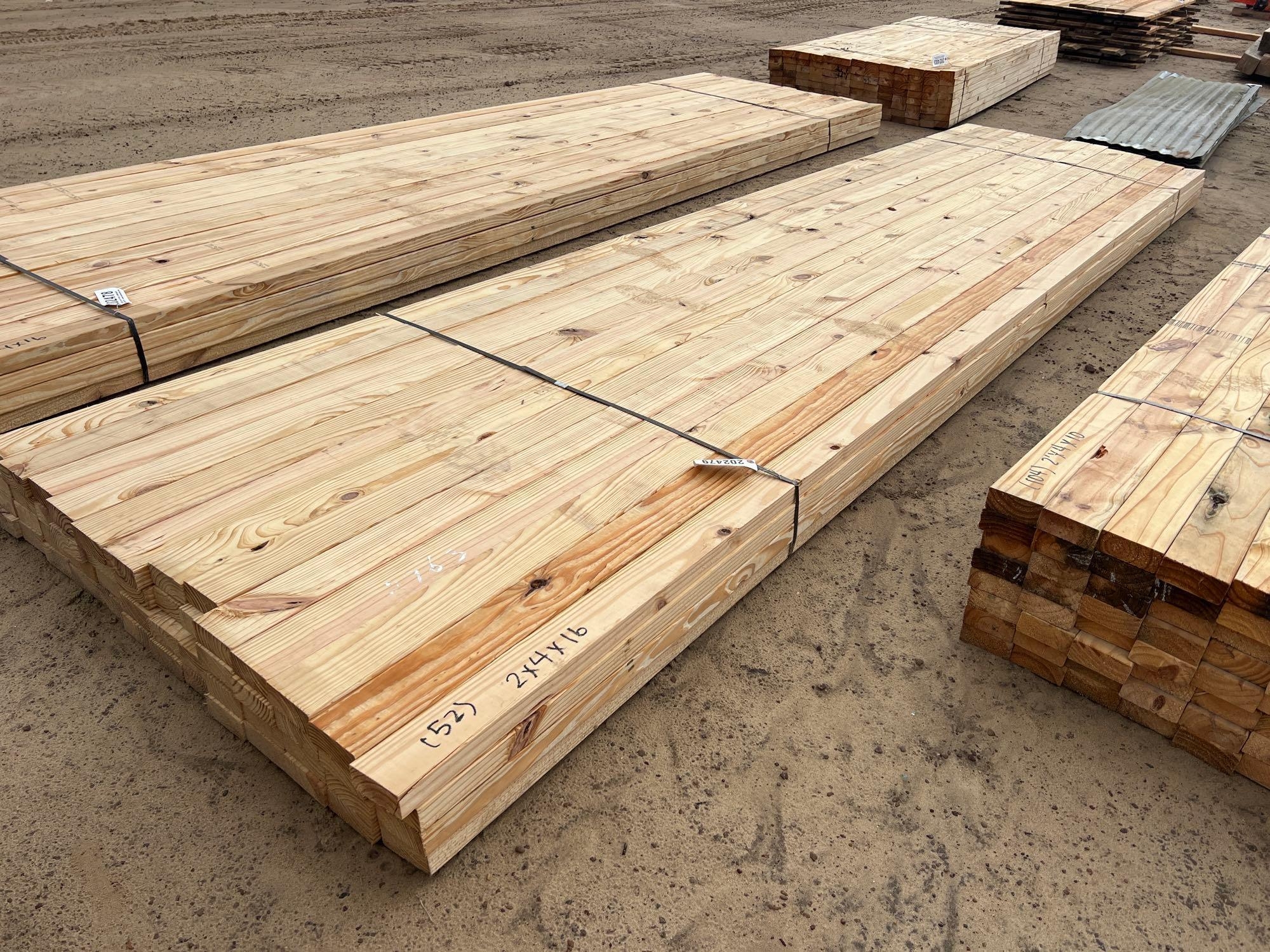 (APPROX 52) 2X4X16 PINE LUMBER (A54756)