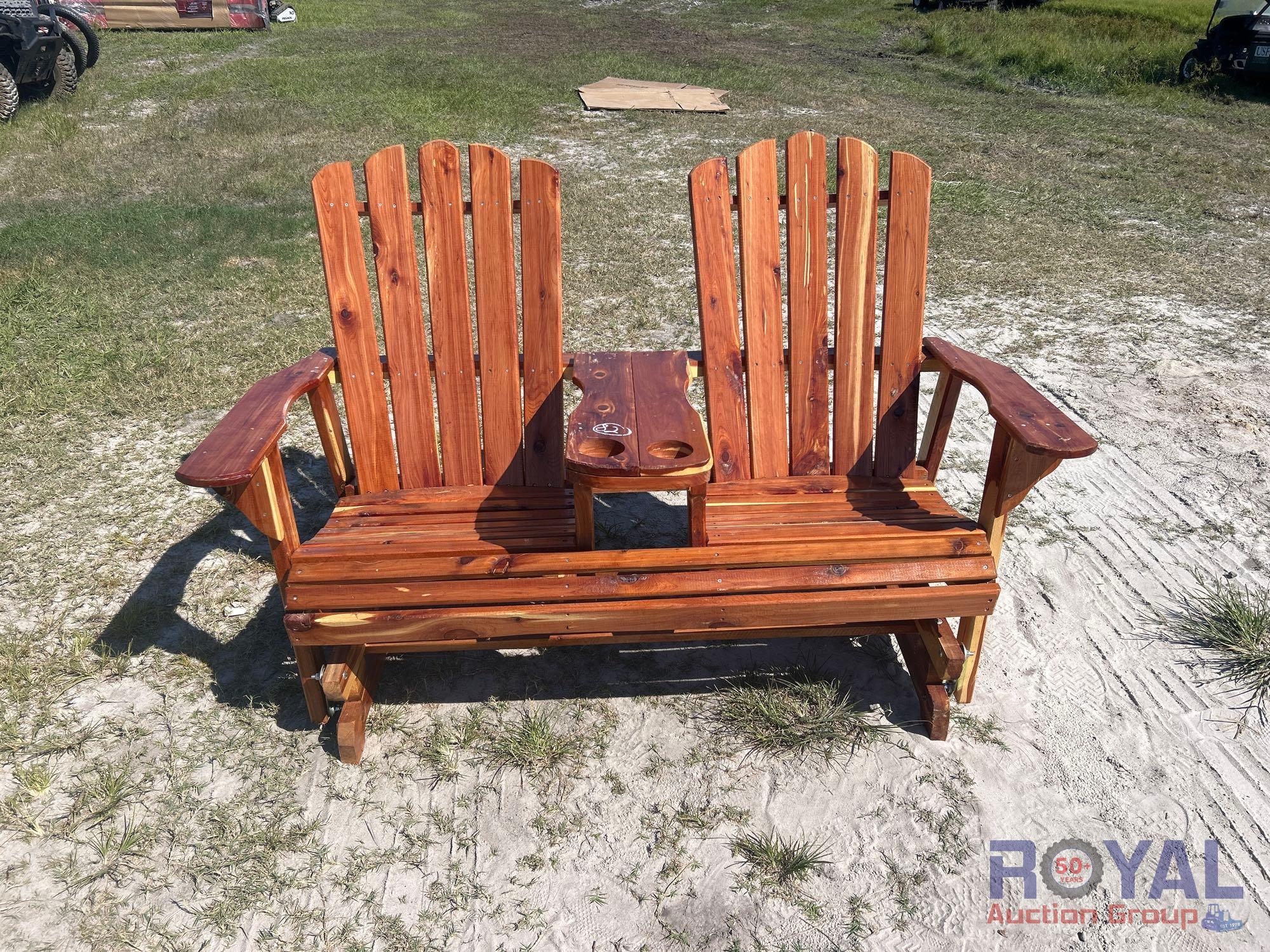 2-Seat Wooden Rocking Bench (A55853)