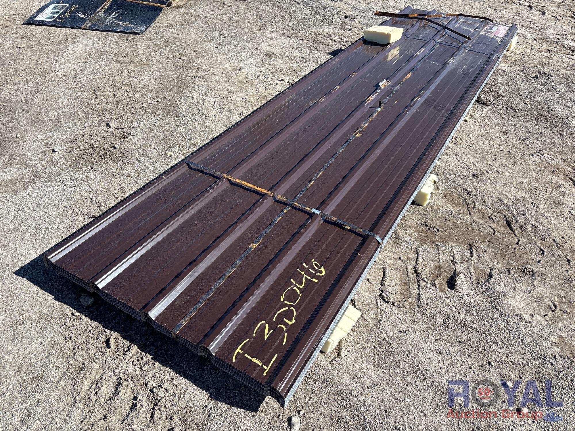 70pc 12ft.x 3ft. Brown Metal Roof Panels (A55758)
