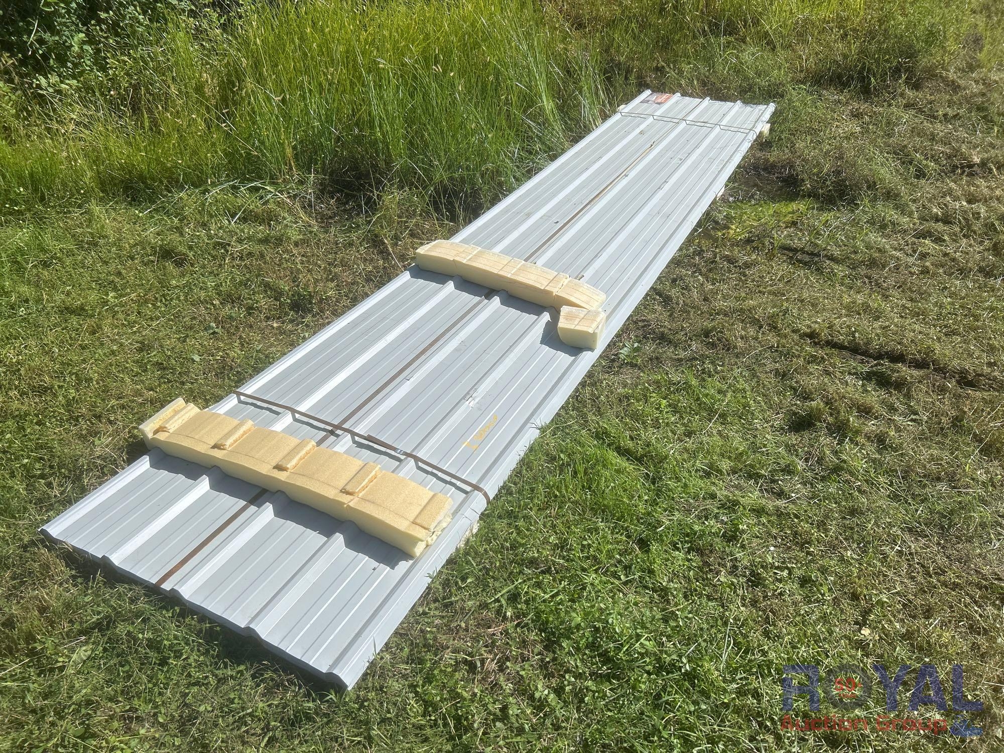 30pc. 16ft.x 3ft. White Metal Roof Panels (A55758)