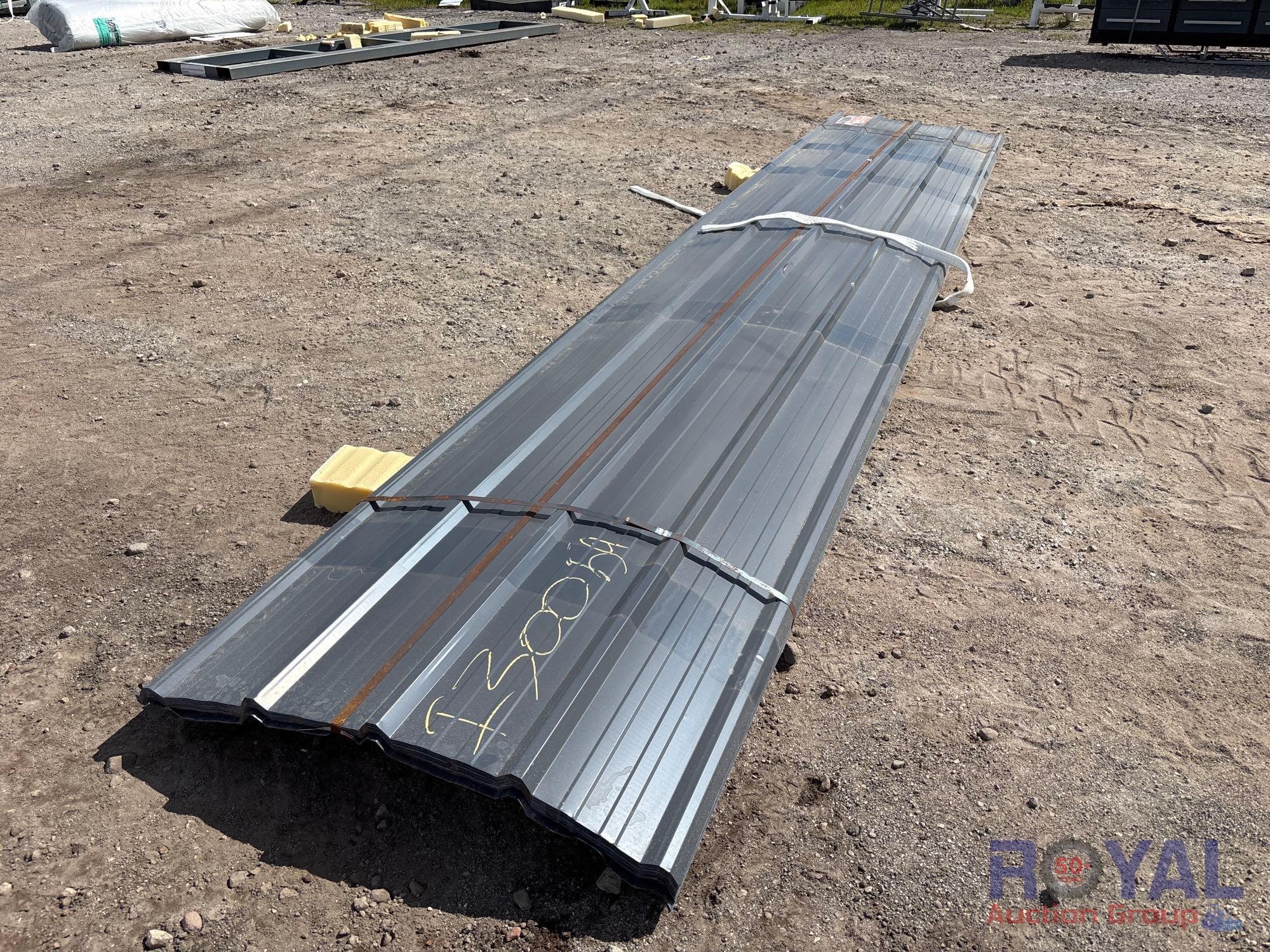 30pc. 16ft.x 3ft. Grey Metal Roof Panels (A55758)