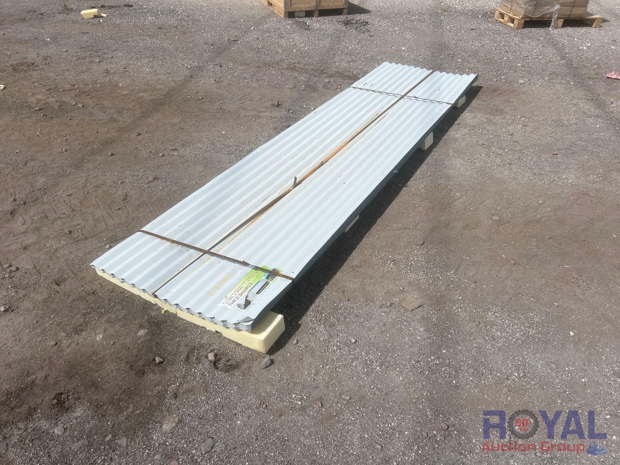 70pc. 12ft. x 3ft. White Metal Roof/ Wall Panels (A55758)