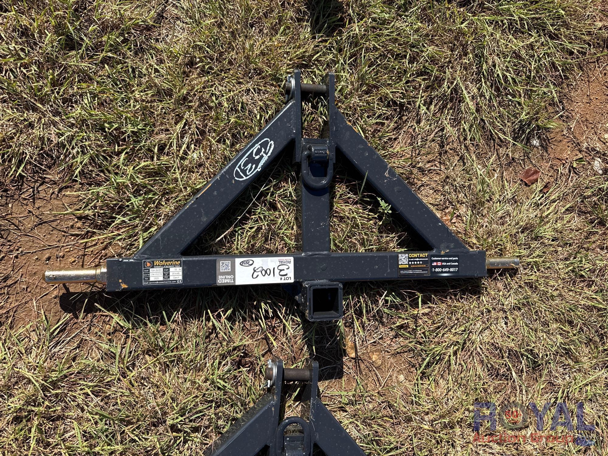 2025 Wolverine TQH-26-02C Class 2 3-Point Hitch with 2in Receiver Trailer Mover Attachment (A52378)