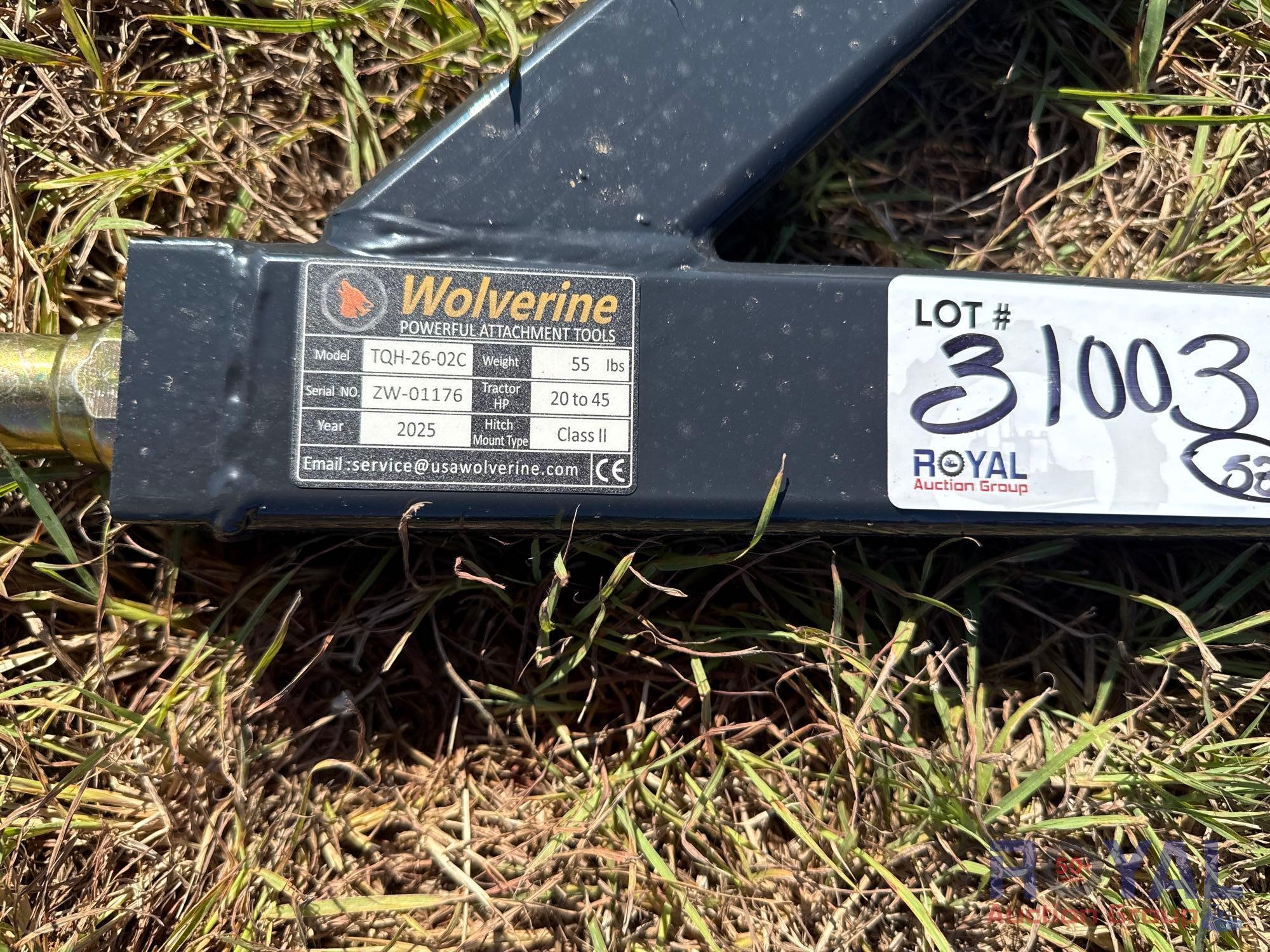 2025 Wolverine TQH-26-02C Class 2 3-Point Hitch with 2in Receiver Trailer Mover Attachment (A52378)