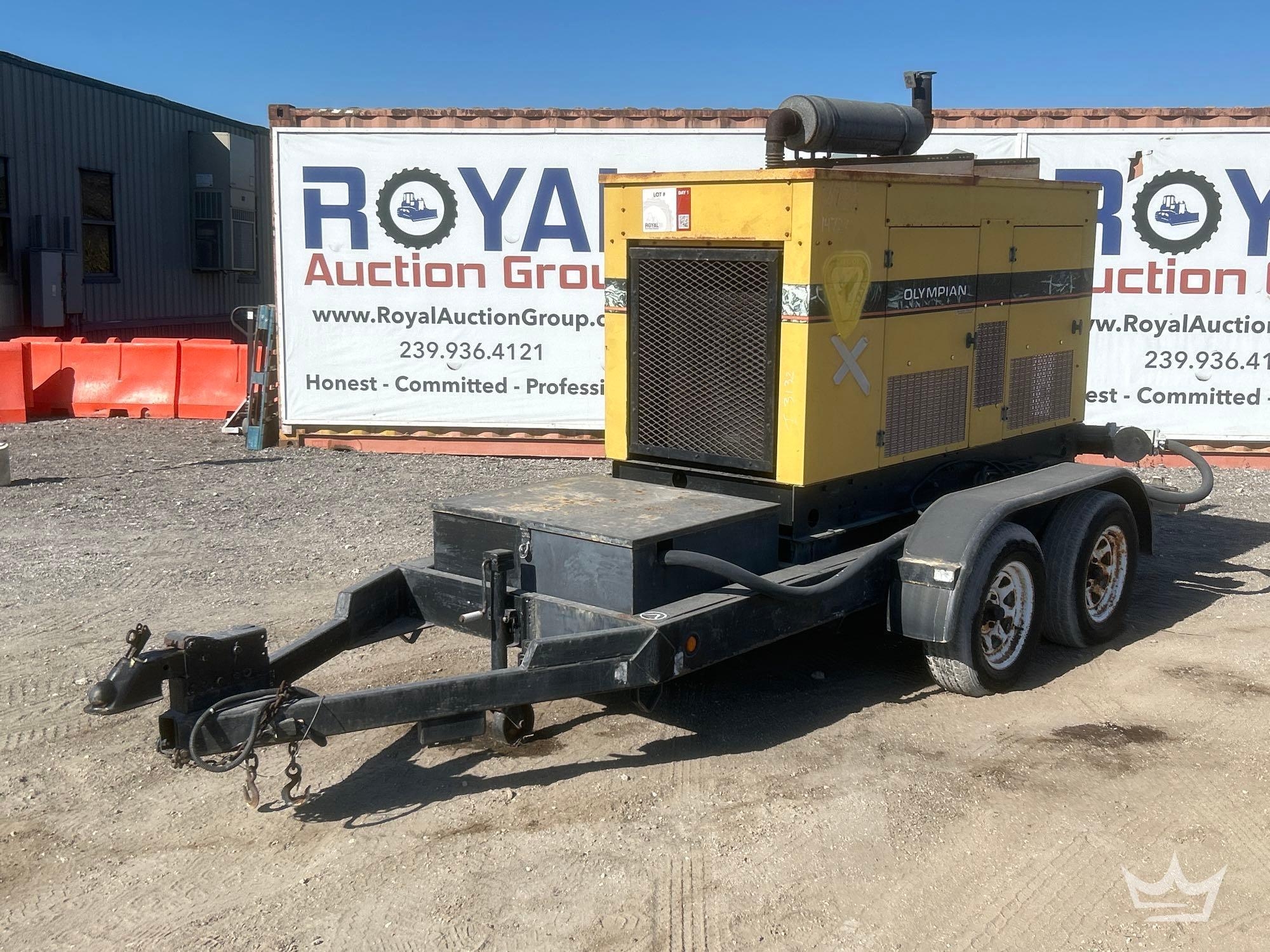 1993 Generac Olympian 93A 100kVA Towable Diesel Generator (A56857)