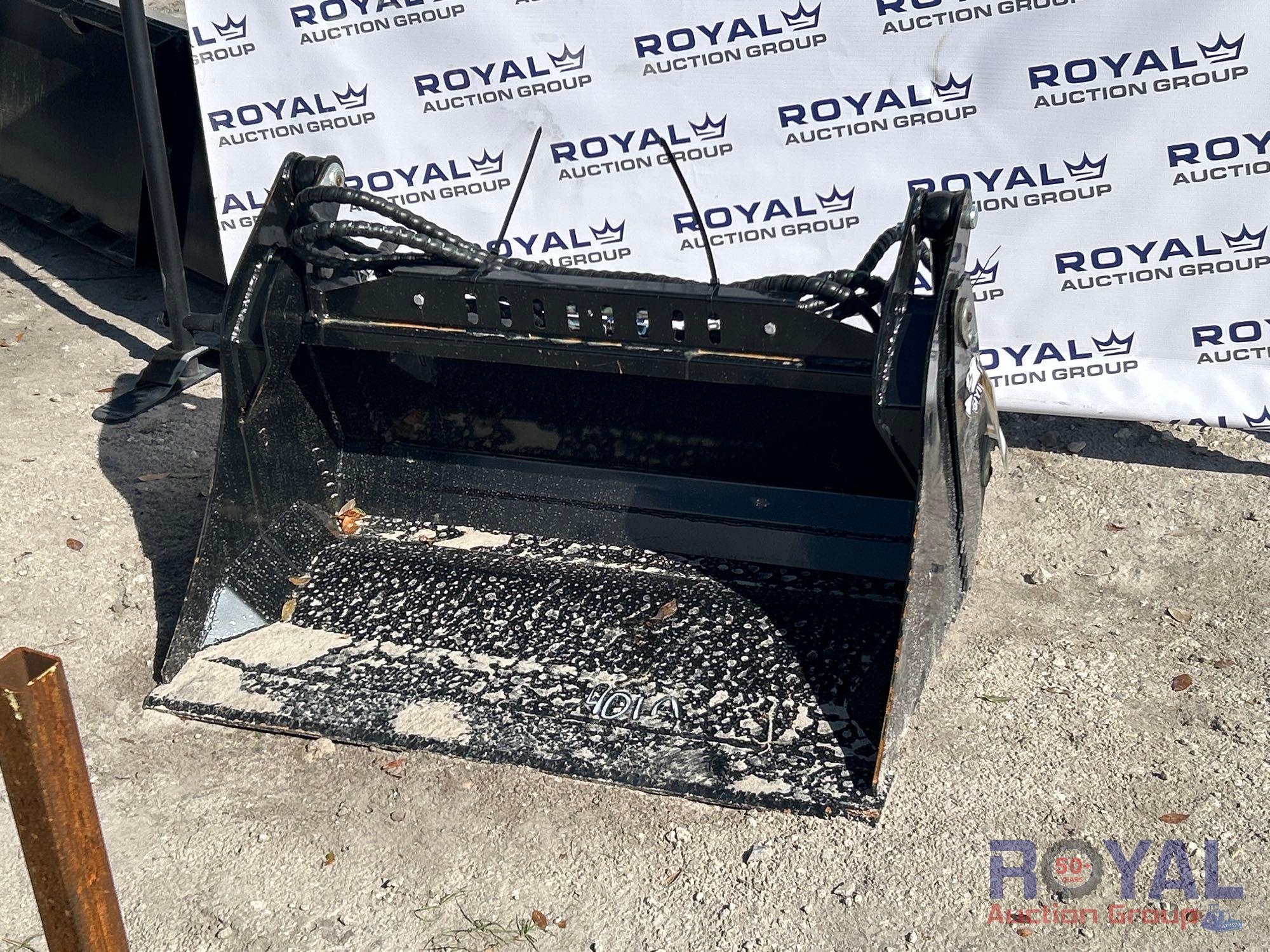 2025 XKH39 39in Hydraulic 4-Way Clamshell Skid Steer Bucket (A55851)