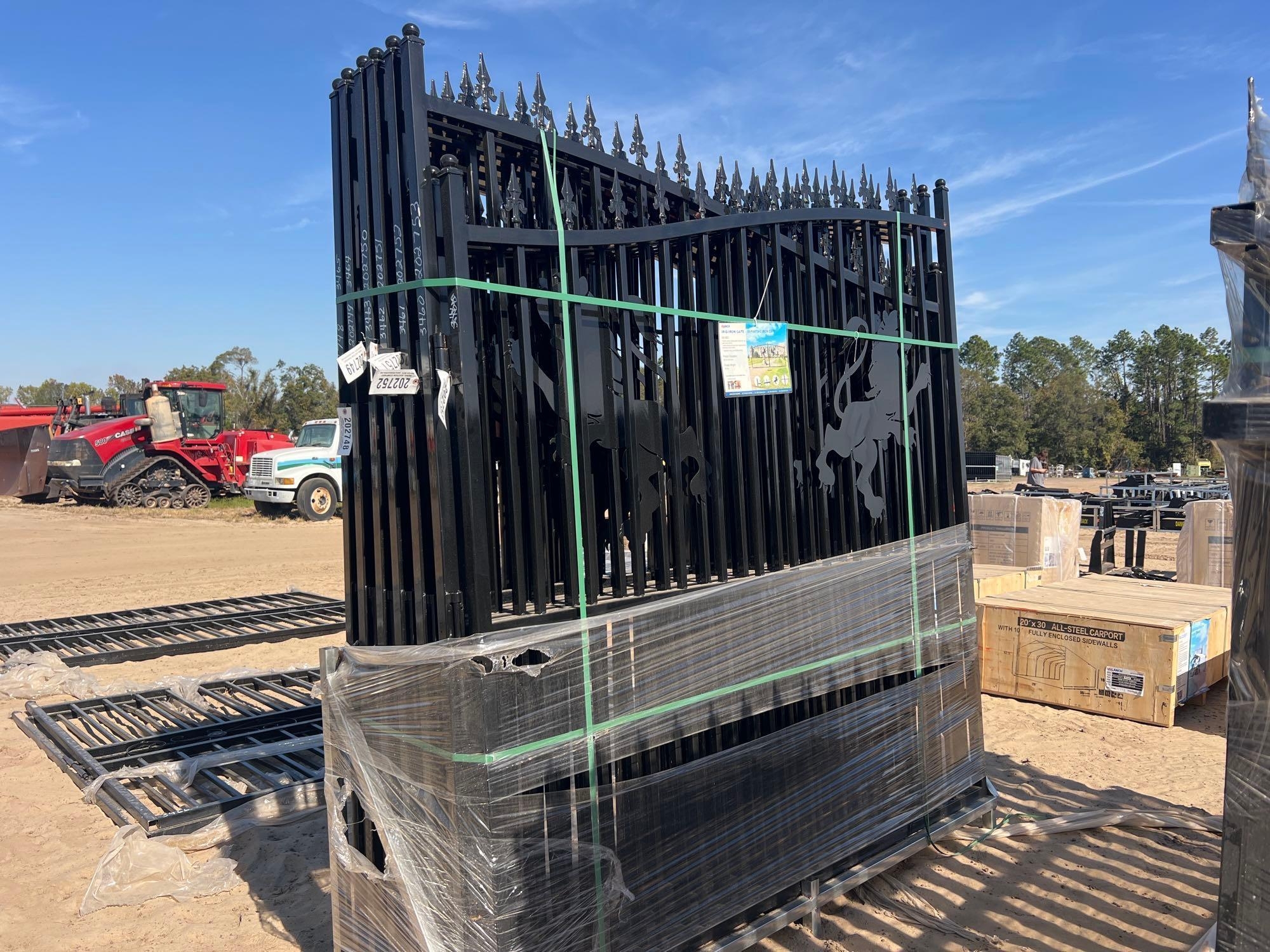 UNUSED 1RANCH 1RIG-13' 14' BI-PARTING IRON GATE (A57193)