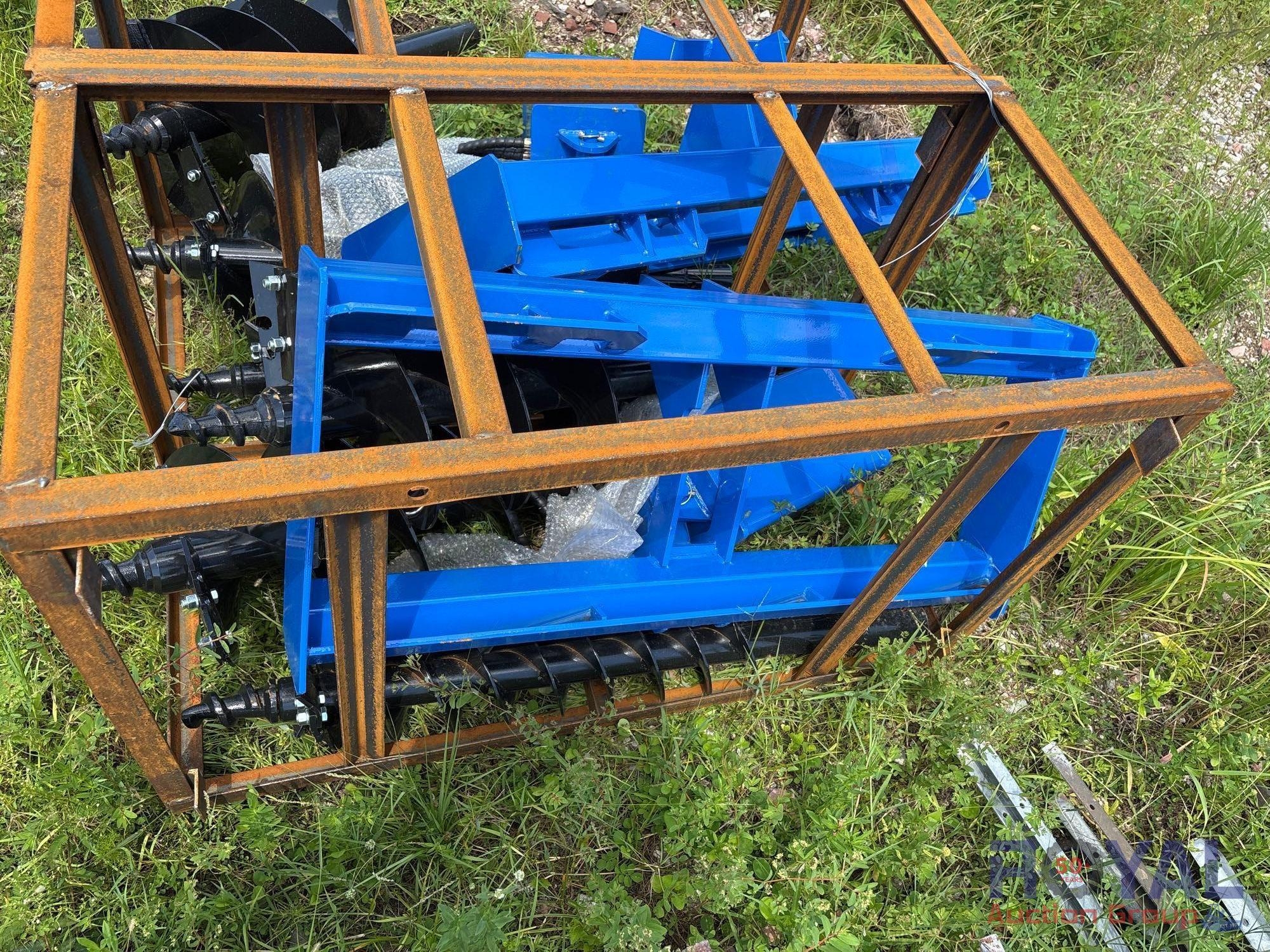 2025 Mower King SSECAG-Y Hydraulic Auger Skid Steer Attachment (A50325)