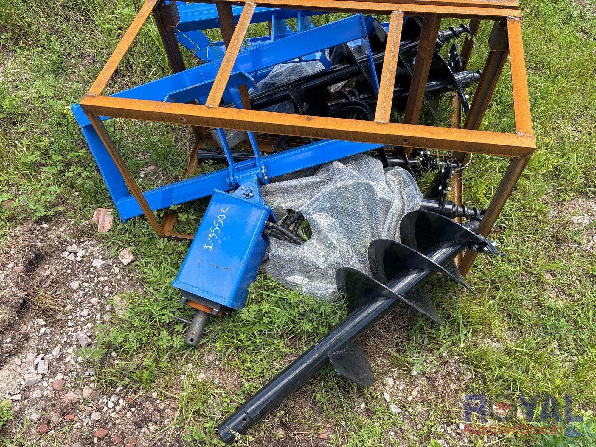 2025 Mower King SSECAG-Y Hydraulic Auger Skid Steer Attachment (A50325)